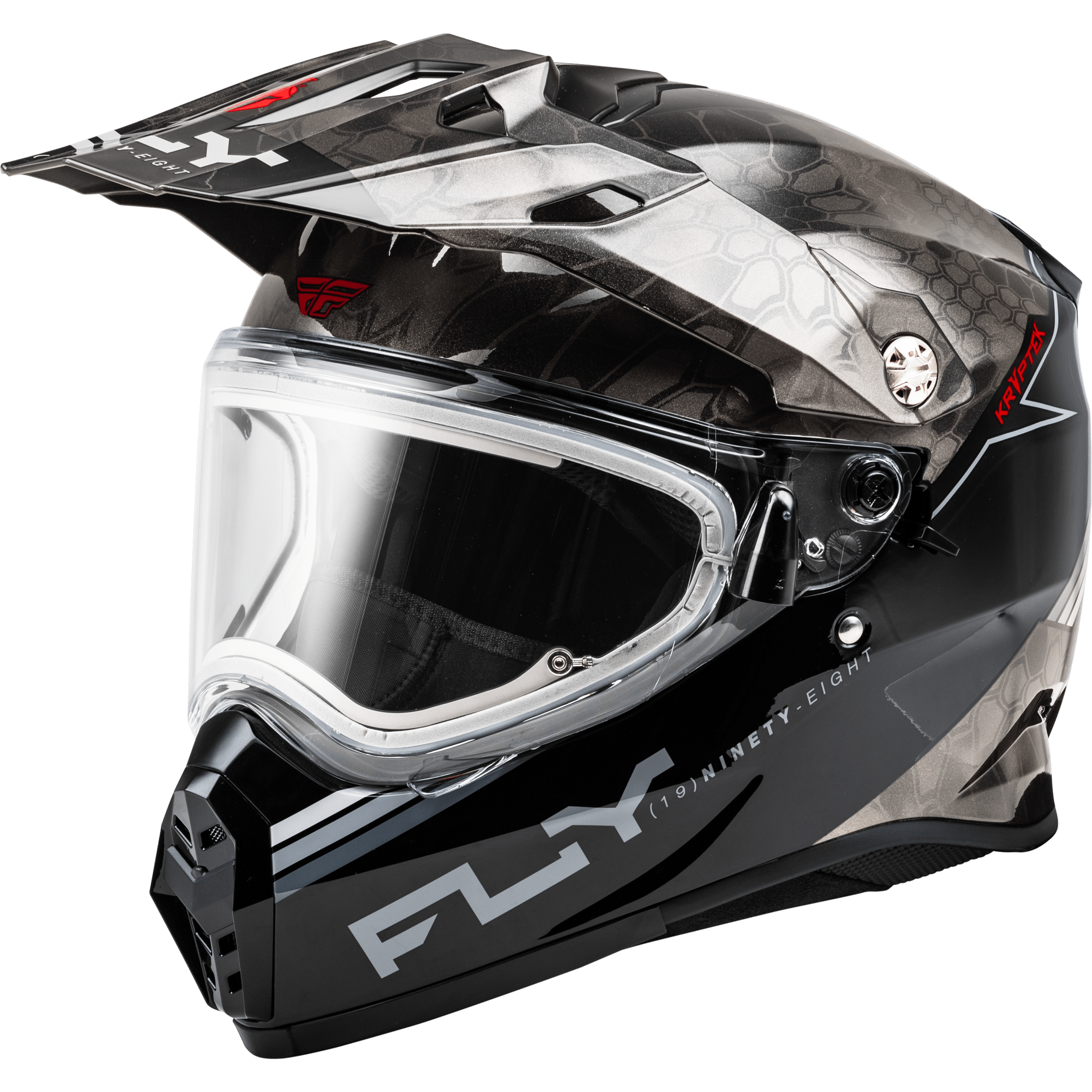 FLY RACING TREKKER CW CONCEAL HELMET ELEC SHLD BLACK/GREY/WHITE XS
