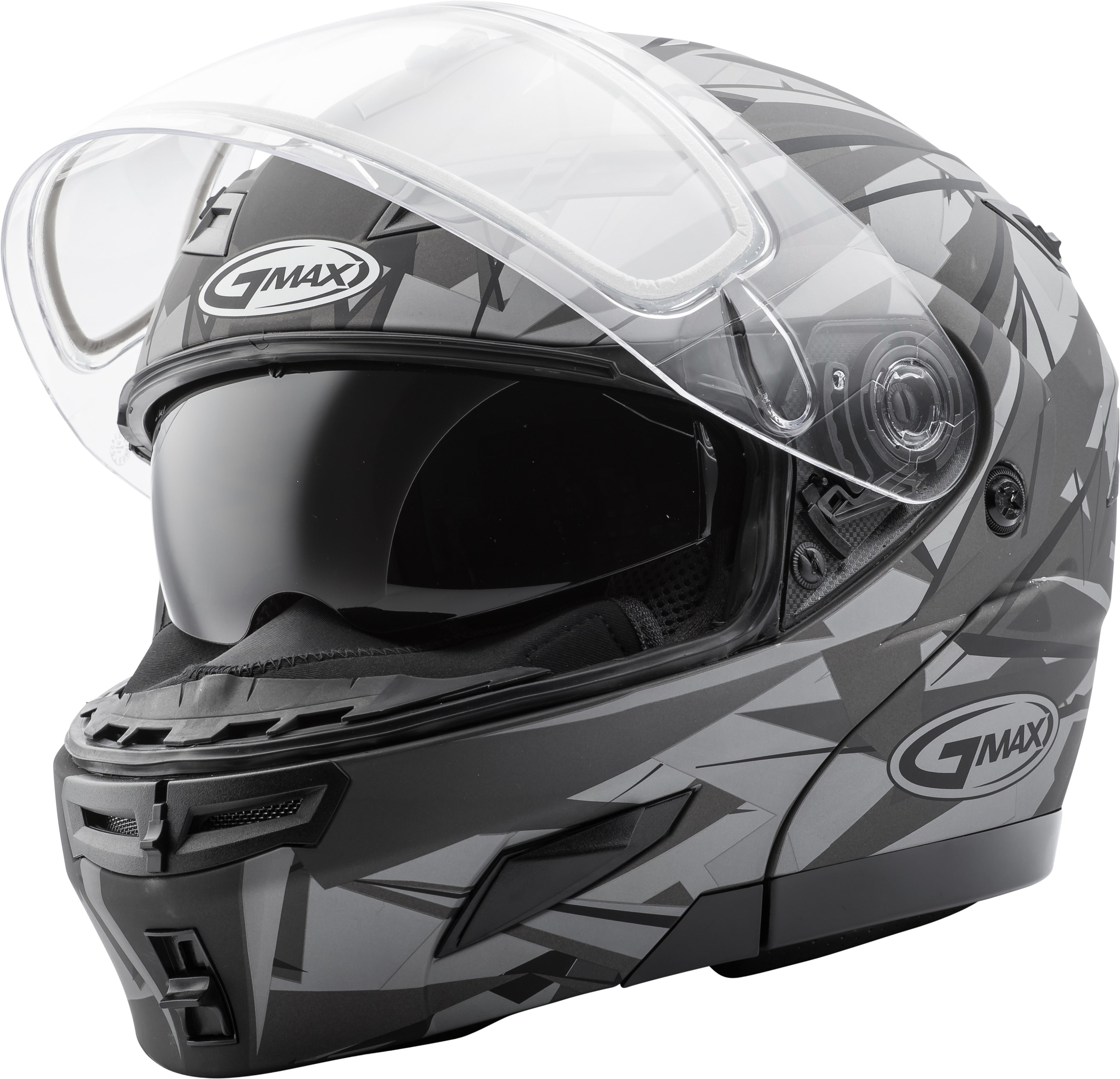 GMAX GM-54S MODULAR SCRIBE SNOW HELMET MATTE BLACK/GREY 2X