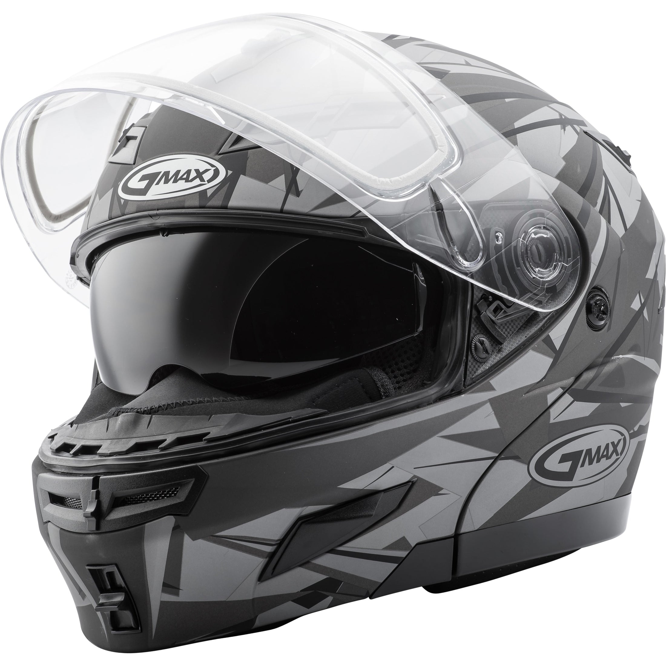GMAX GM-54S MODULAR SCRIBE SNOW HELMET MATTE BLACK/GREY 3X
