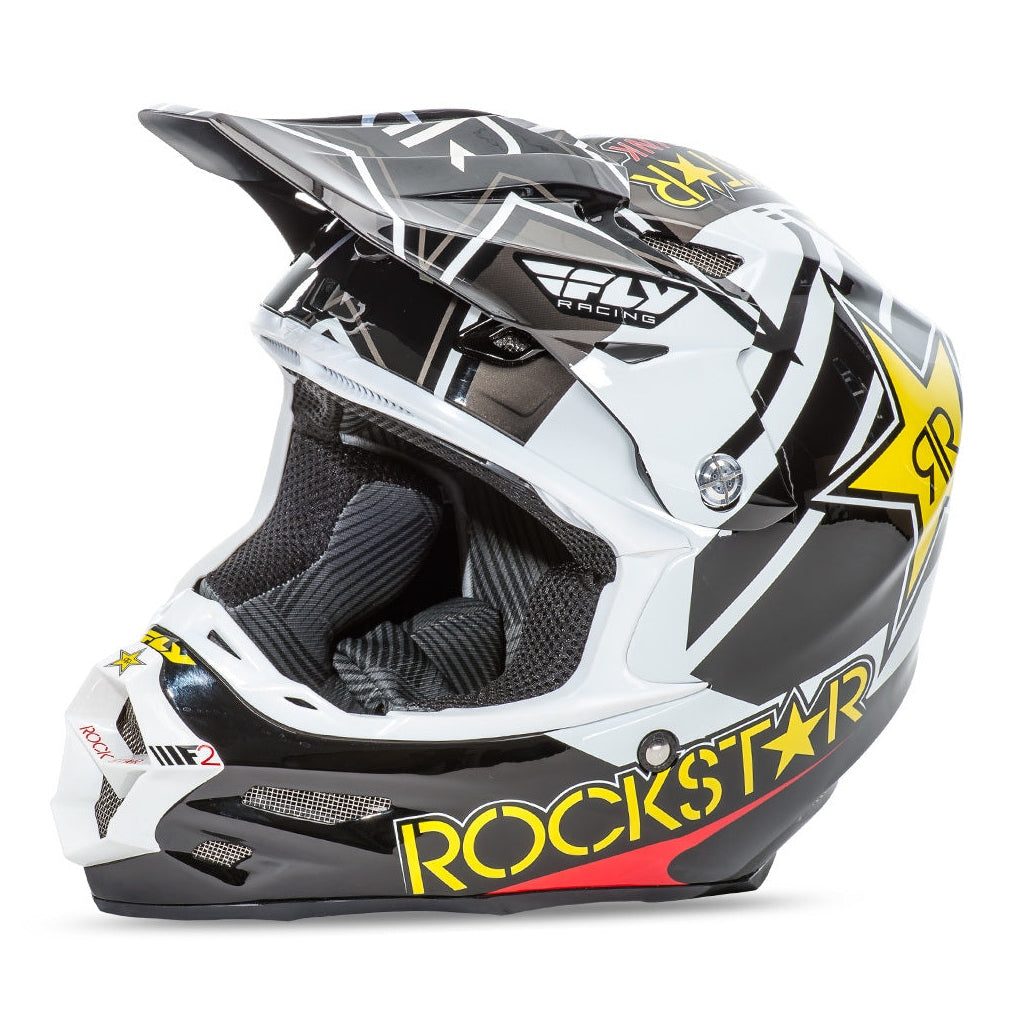 FLY RACING F2 CARBON ROCKSTAR HELMET BLACK/WHITE X