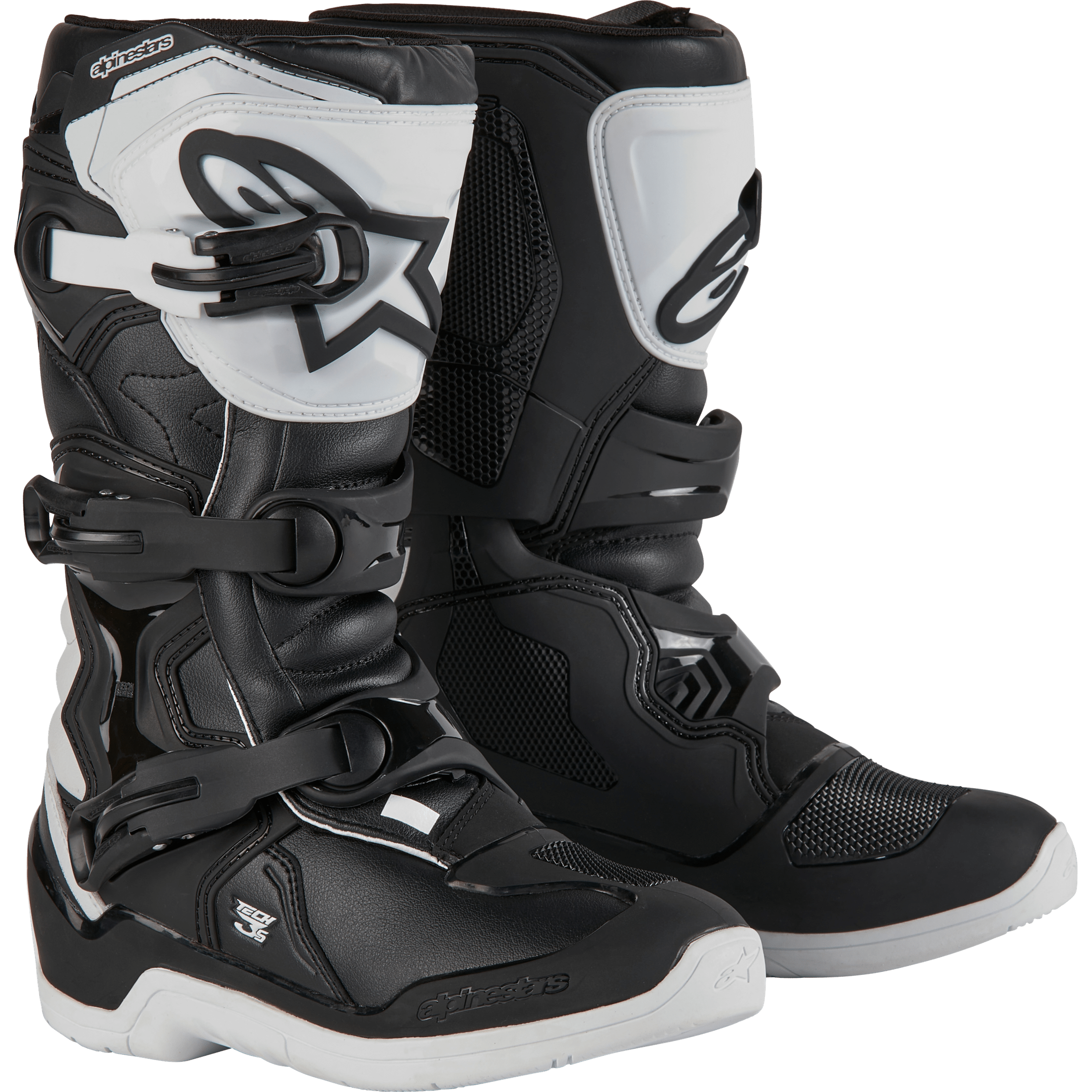 ALPINESTARS TECH 3S YOUTH BOOTS WHITE/BLACK SZ 7