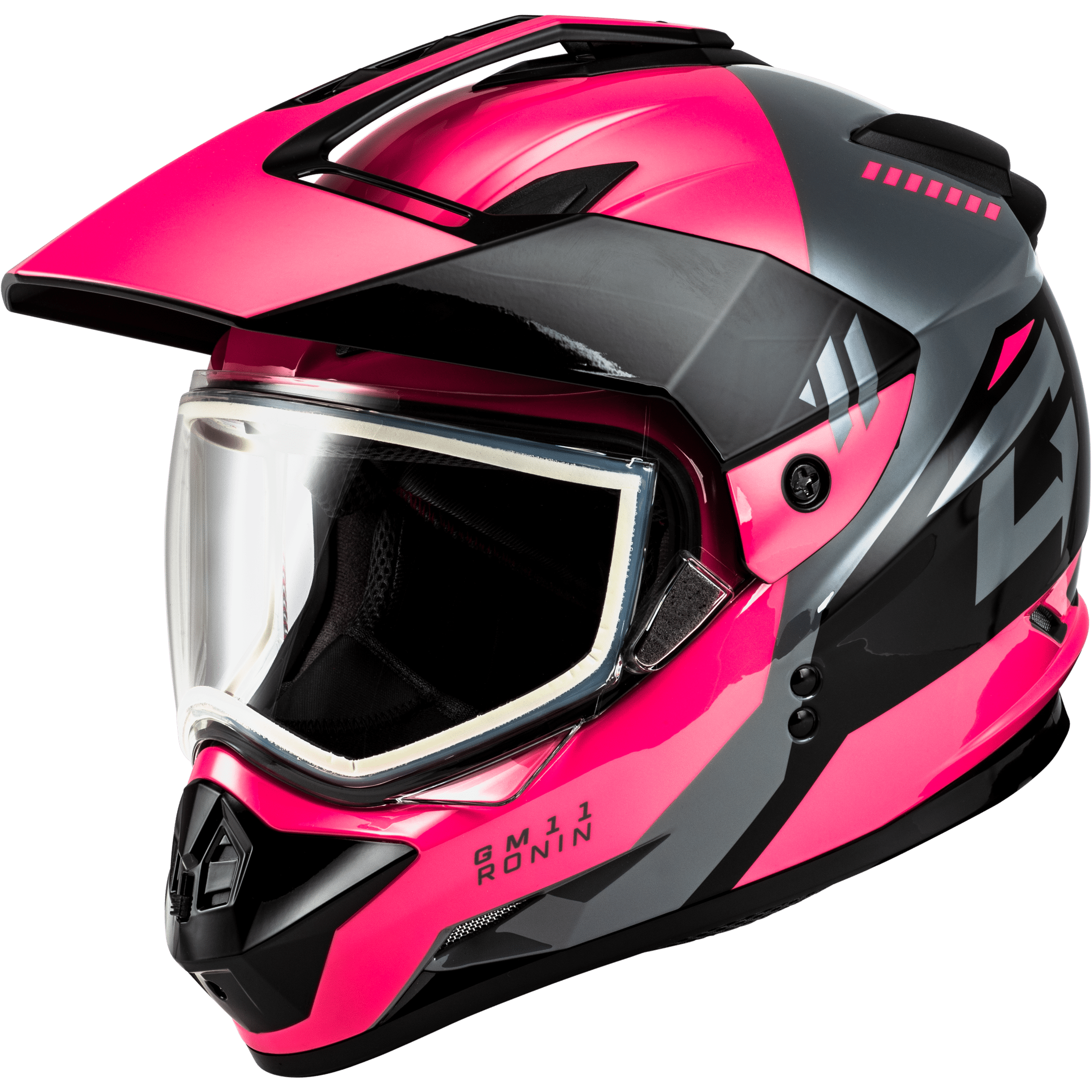 GMAX GM-11 RONIN HELMET BLACK/GREY/PINK XS