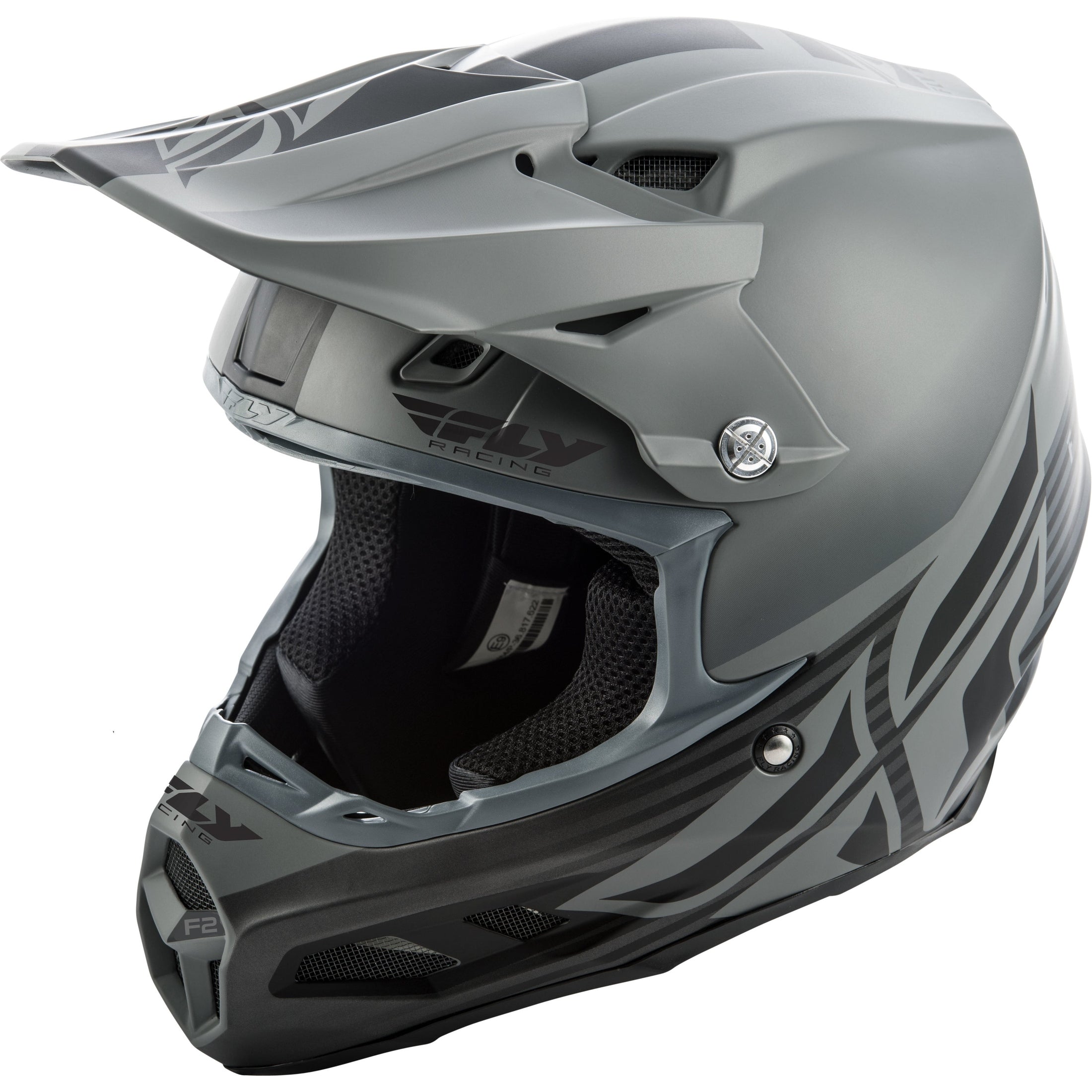 FLY RACING F2 CARBON SHIELD HELMET MATTE BLACK/GREY SM