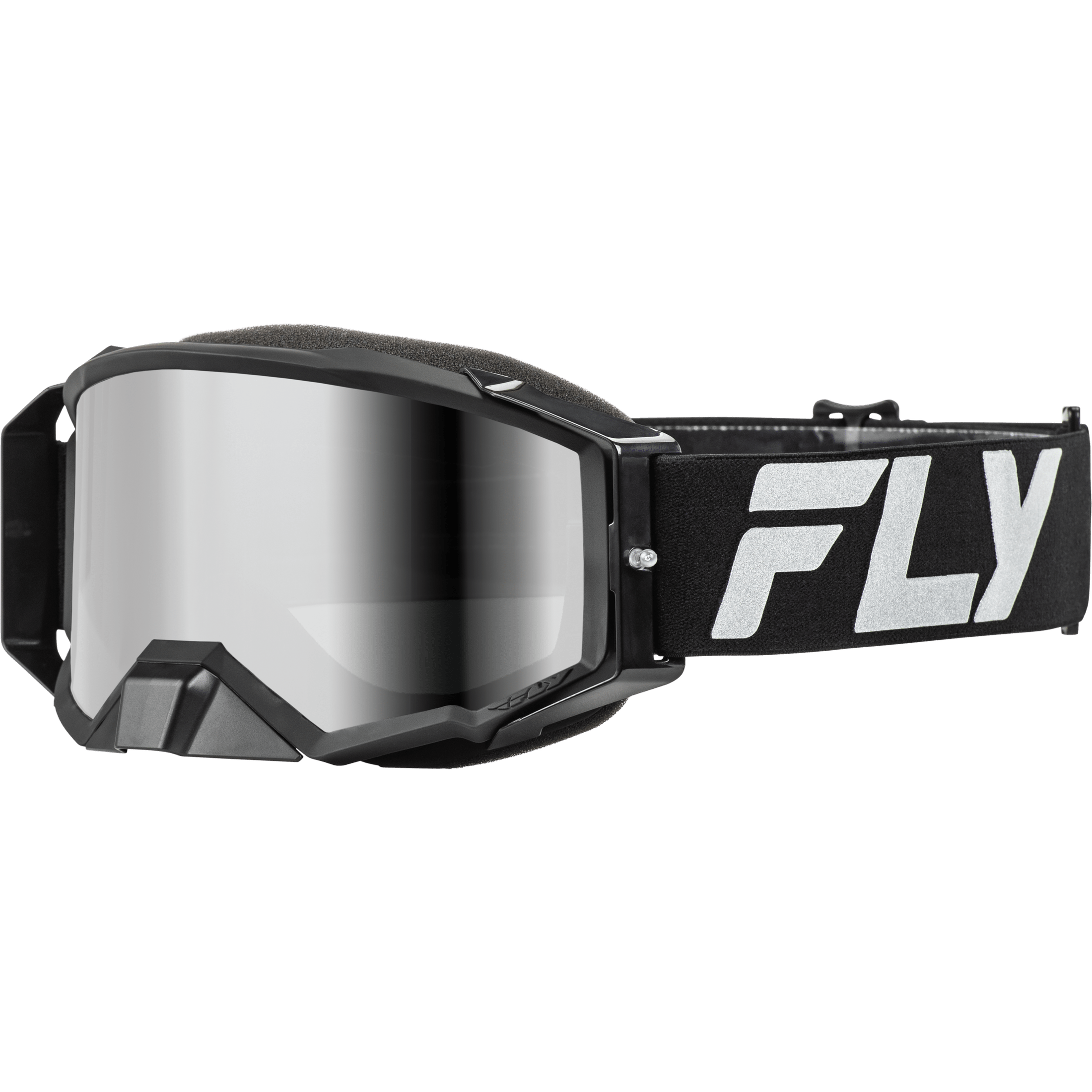 FLY RACING ZONE ELITE GOGGLE BLACK/SILVER W/ SILVER MIRROR/SMOKE LENS