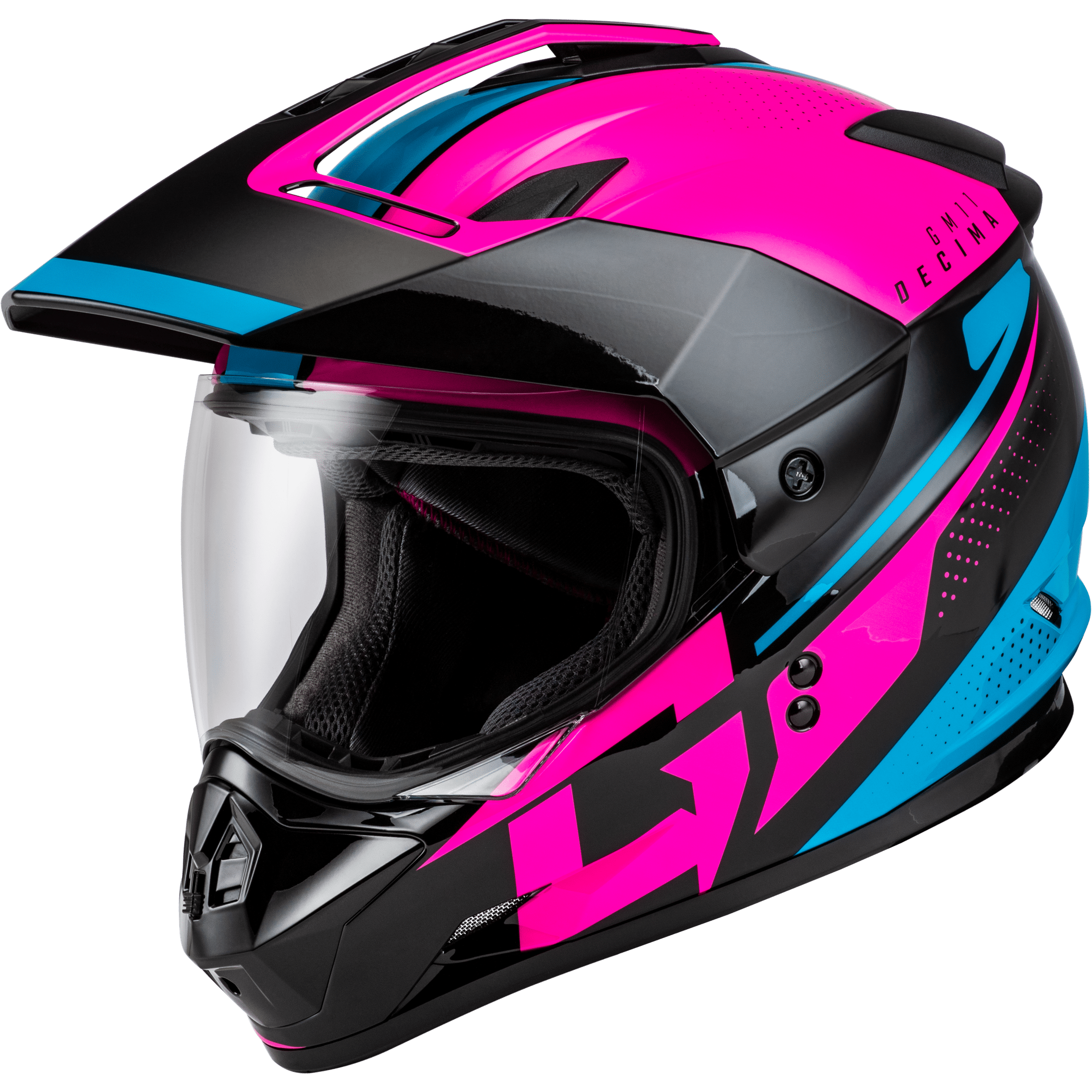 GMAX GM-11 DECIMA HELMET BLACK/PINK/BLUE XS