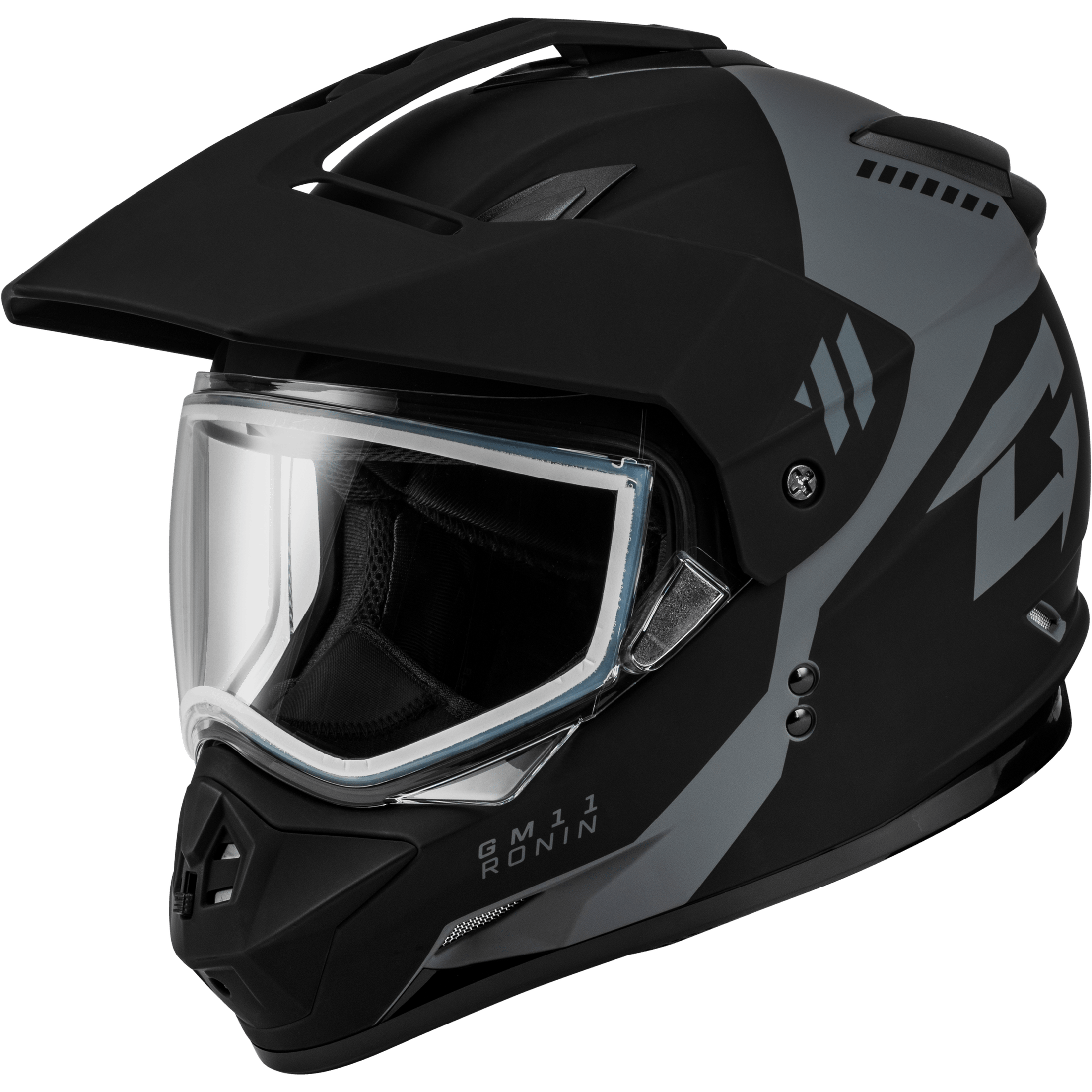 GMAX GM-11 RONIN HELMET MATTE BLACK/SILVER MD