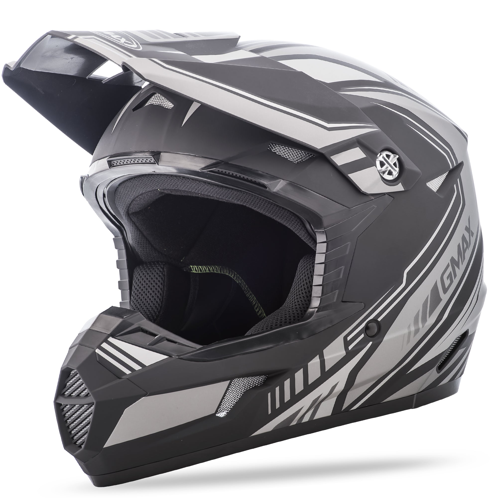 GMAX MX-46 OFF-ROAD UNCLE HELMET MATTE BLACK/SILVER SM