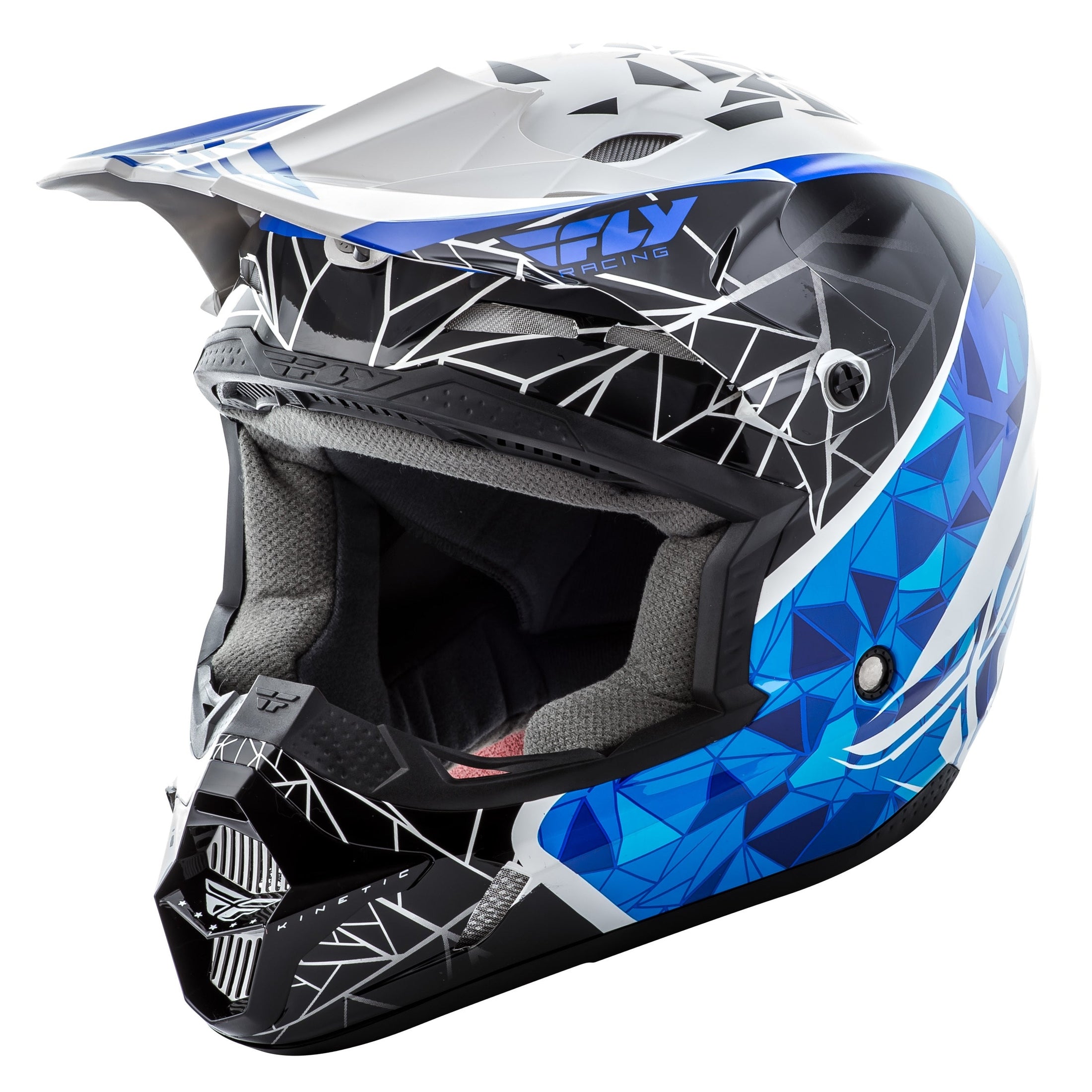 FLY RACING KINETIC CRUX HELMET WHITE/BLACK/BLUE S