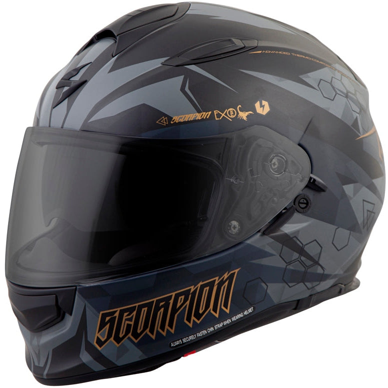 SCORPION EXO EXO-T510 FULL-FACE HELMET CIPHER BLACK/GOLD XL