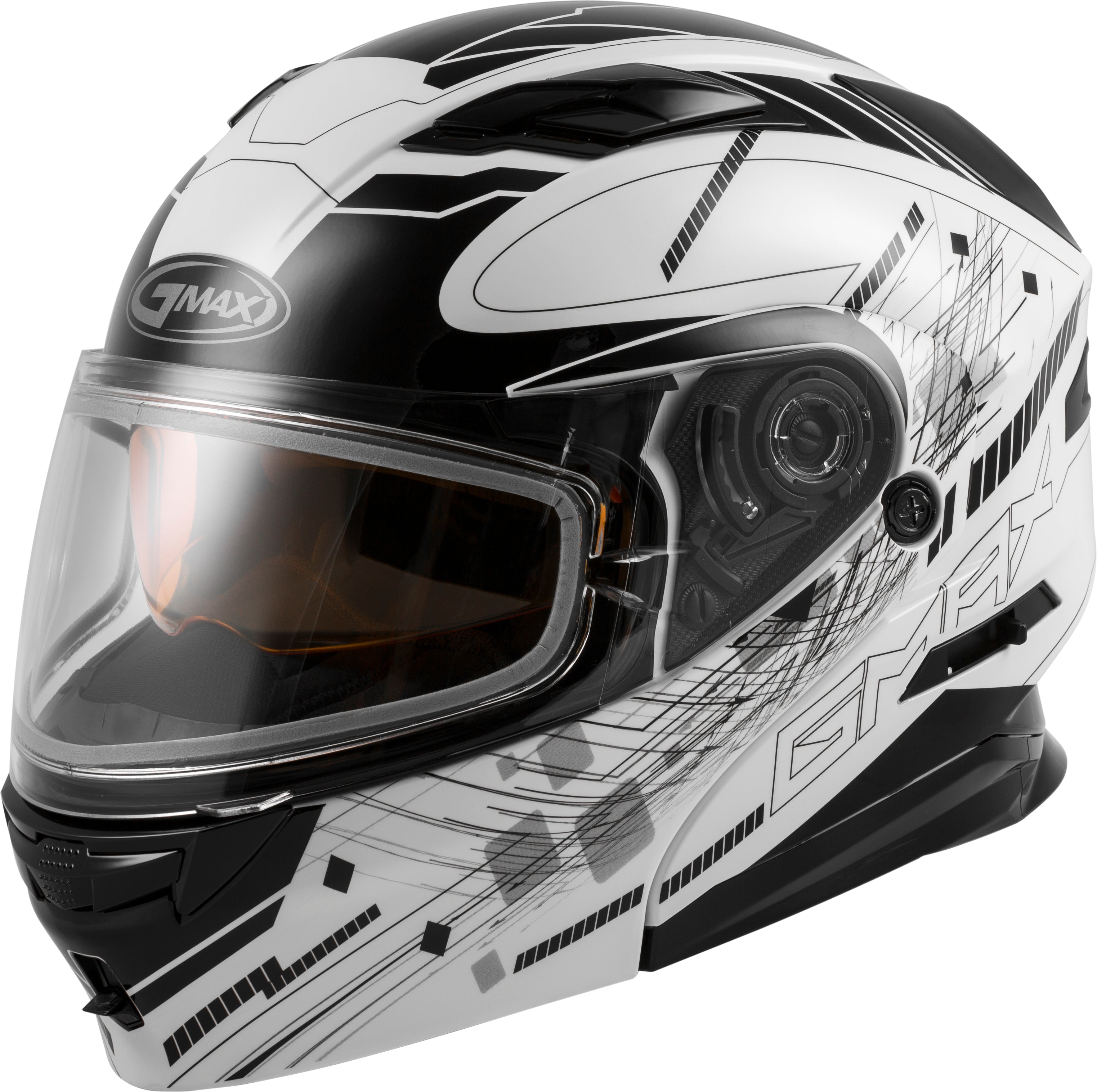 GMAX MD-01S MODULAR WIRED SNOW HELMET WHITE/BLACK LG