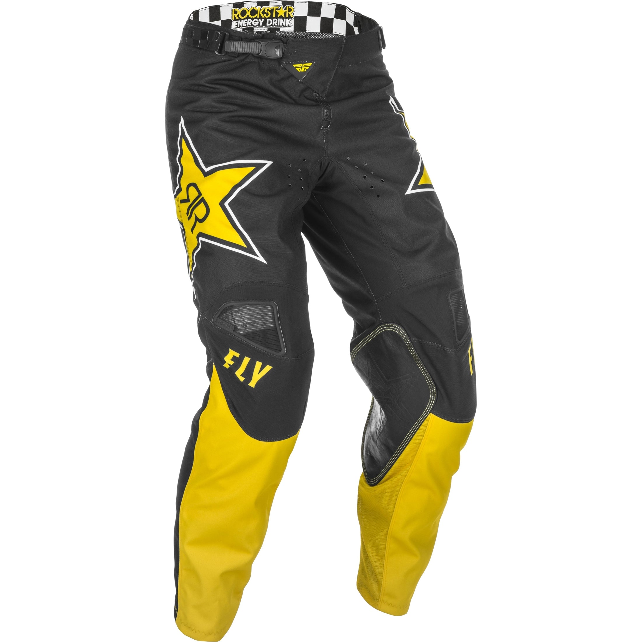 FLY RACING KINETIC ROCKSTAR PANTS YELLOW/BLACK SZ 34