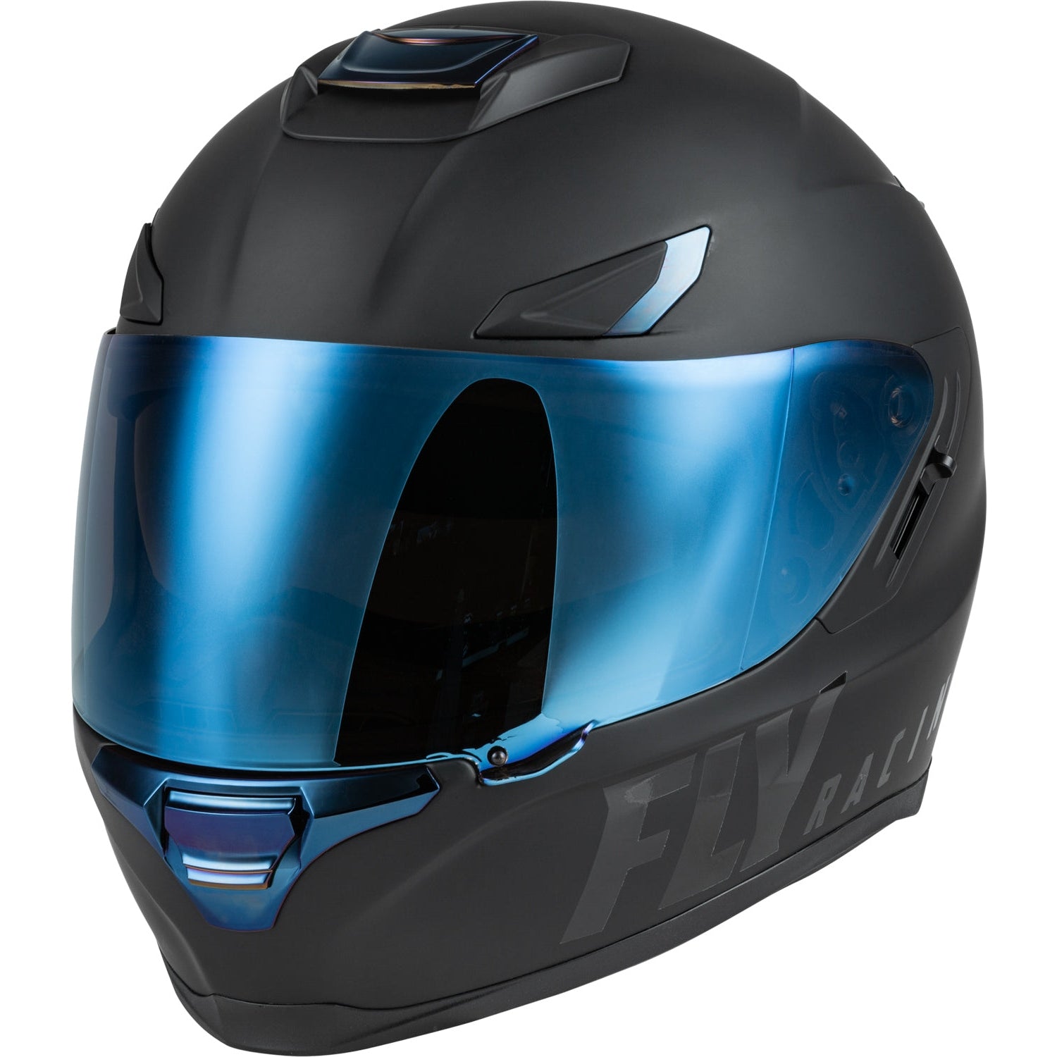 FLY RACING SENTINEL RECON HELMET MATTE BLACK/BLUE CHROME 2X