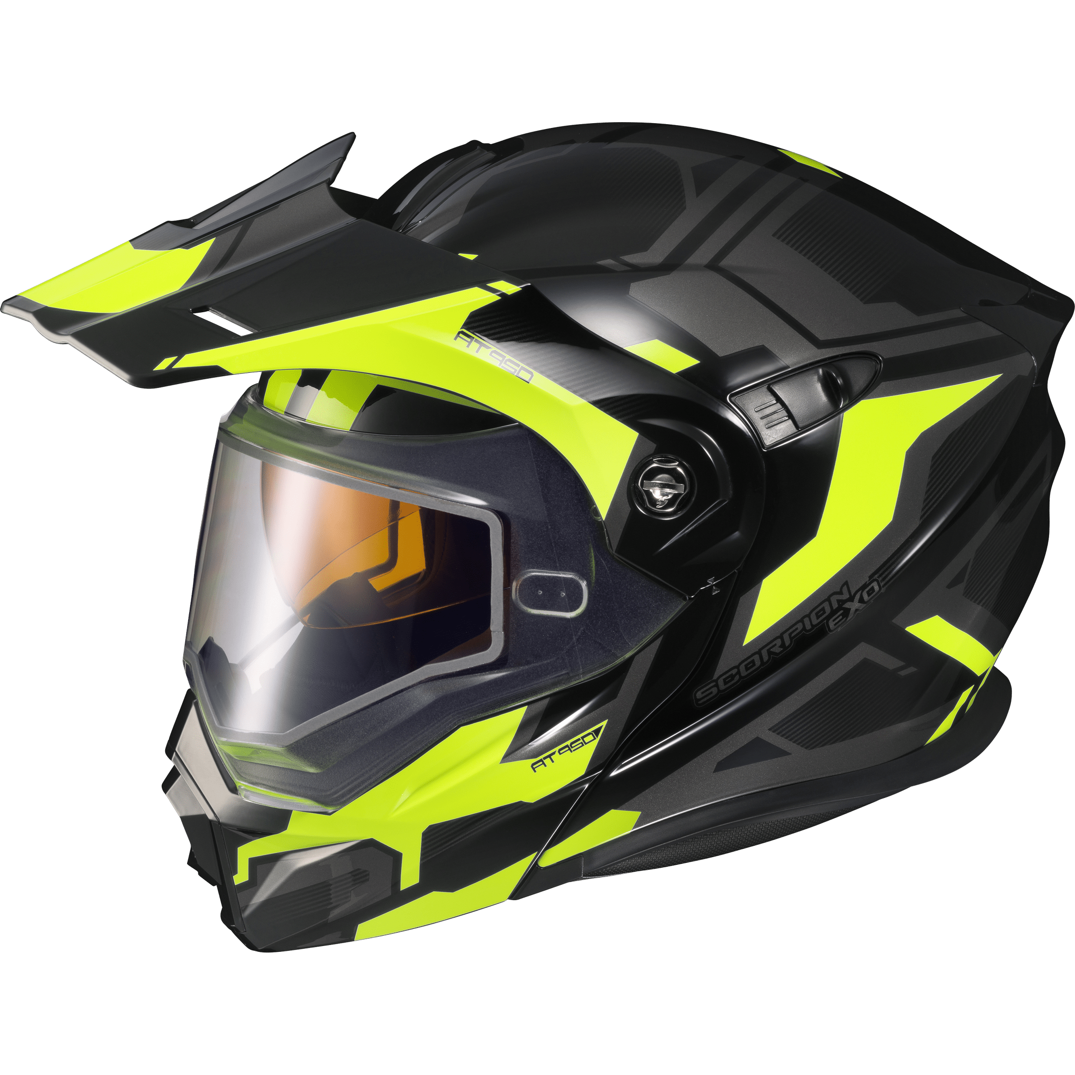 SCORPION EXO EXO-AT950 HELMET ELLWOOD GLOSS BLACK/HI-VIS LG (DUAL)