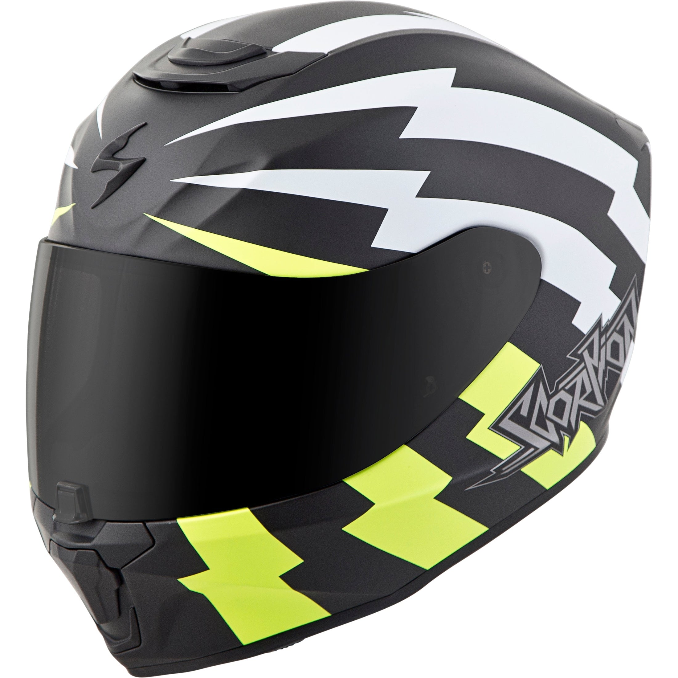 SCORPION EXO EXO-R420 FULL-FACE HELMET TRACKER WHITE/NEON 3X