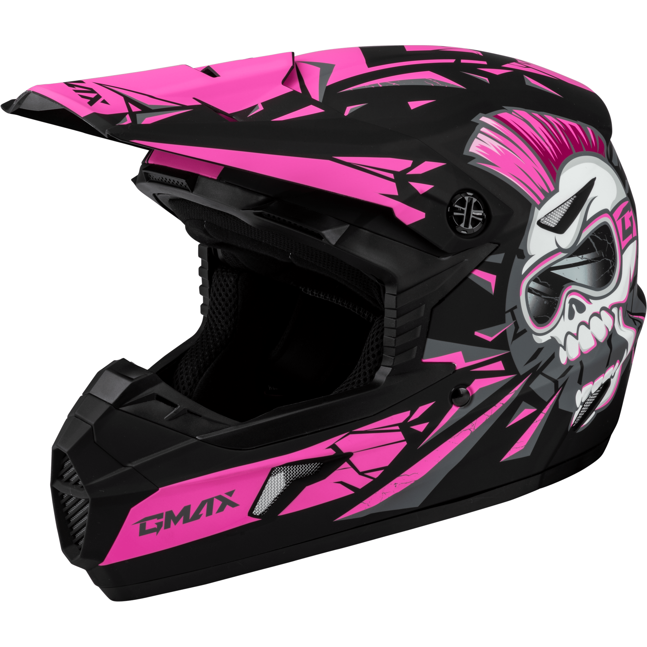 GMAX YOUTH MX-46Y UNSTABLE HELMET MATTE BLACK/PINK YS