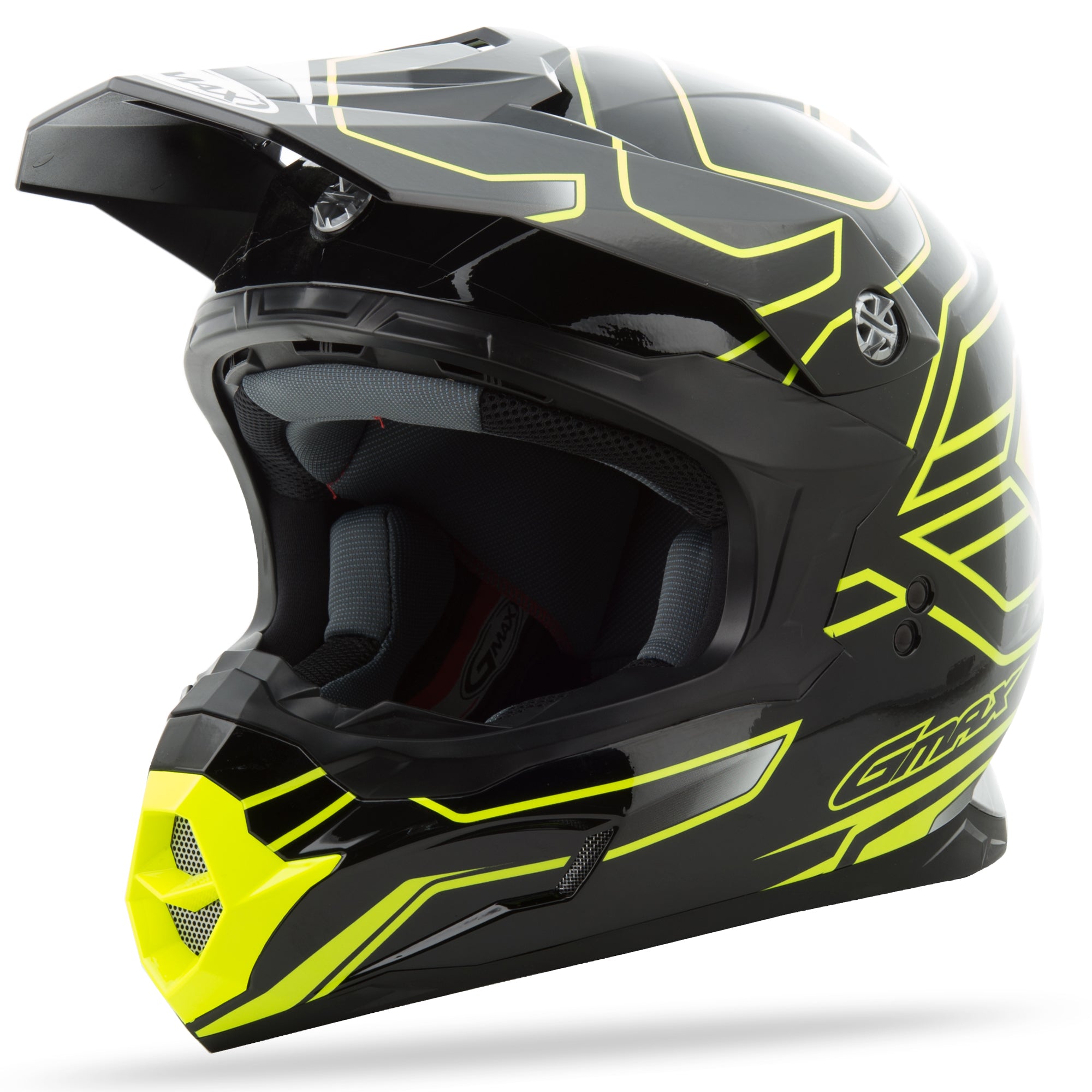 GMAX MX-86 OFF-ROAD STEP HELMET BLACK/HI-VIS YELLOW MD