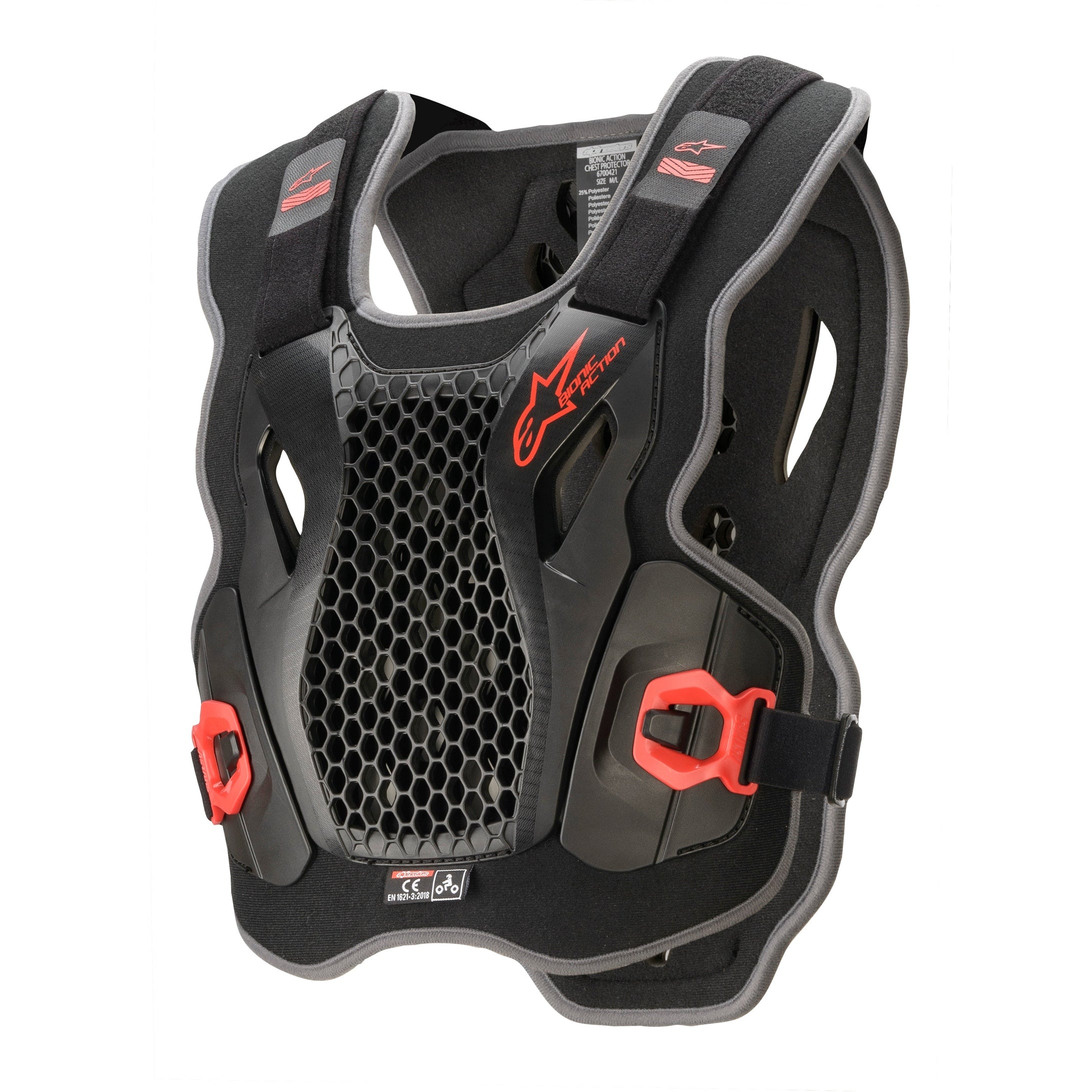 ALPINESTARS BIONIC ACTION CHEST PROTECTOR BLACK/RED MD/LG