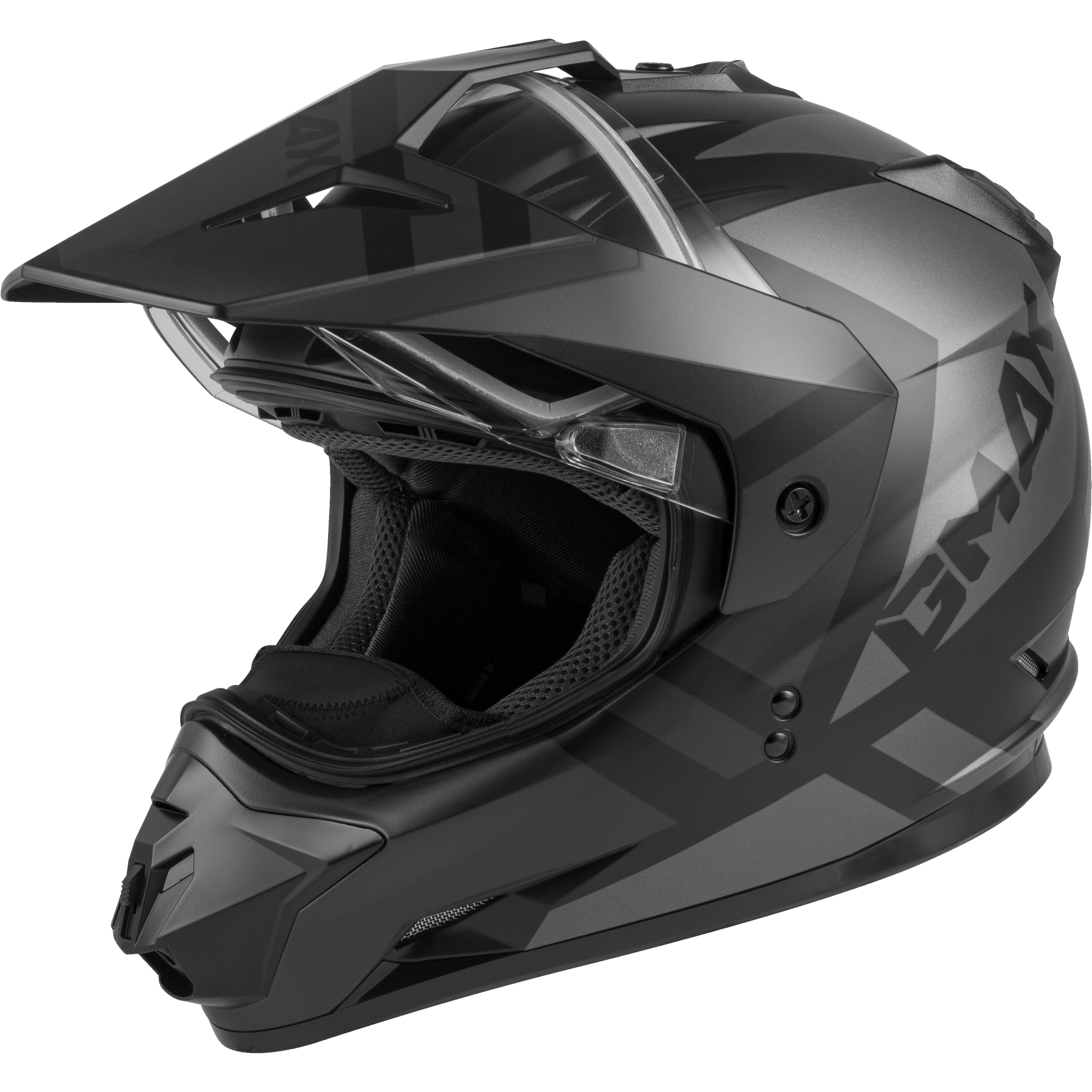 GMAX GM-11S DUAL-SPORT TRAPPER SNOW HELMET MATTE BLACK/GREY SM