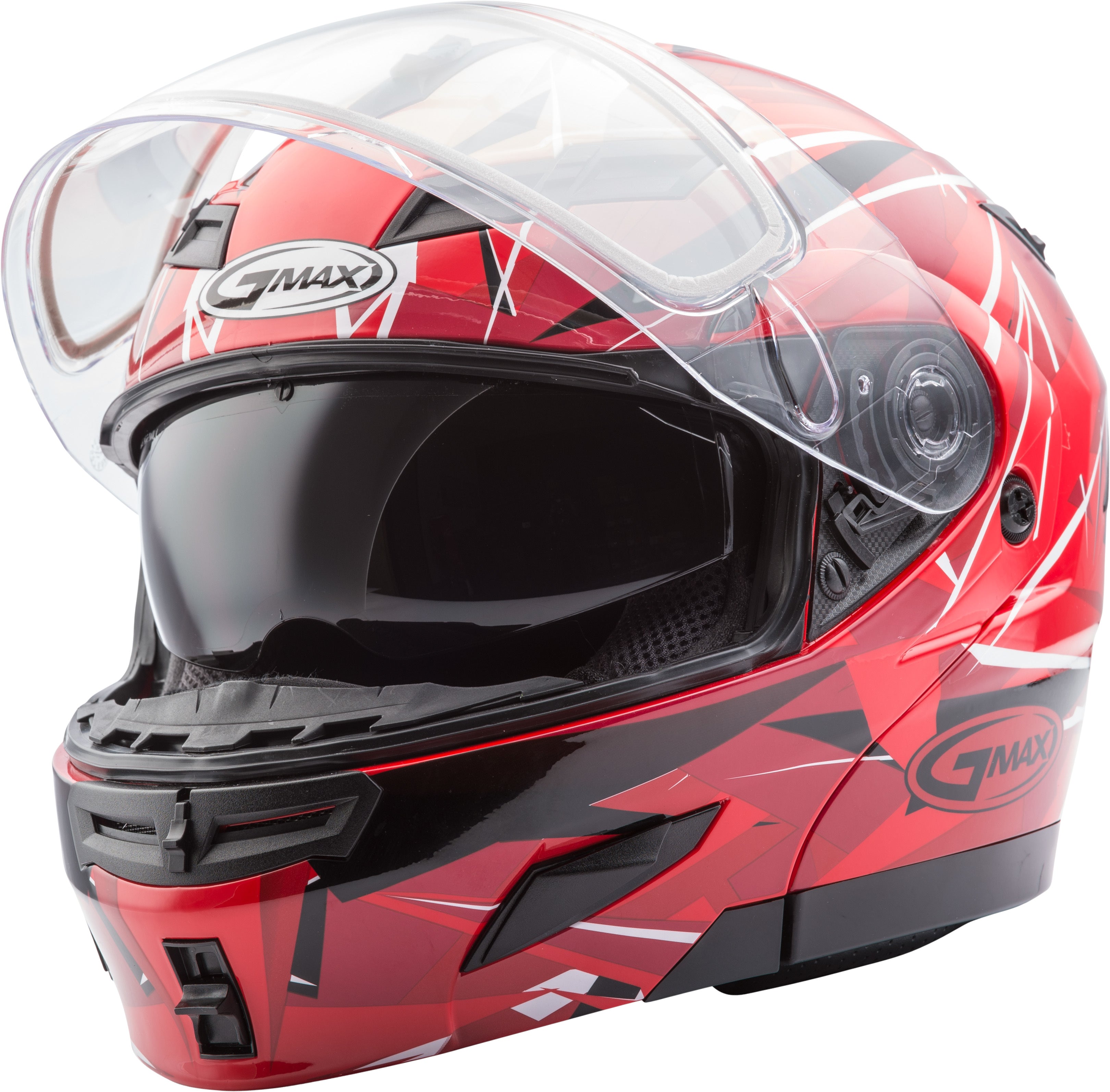 GMAX GM-54S MODULAR SCRIBE SNOW HELMET RED/MAROON 3X