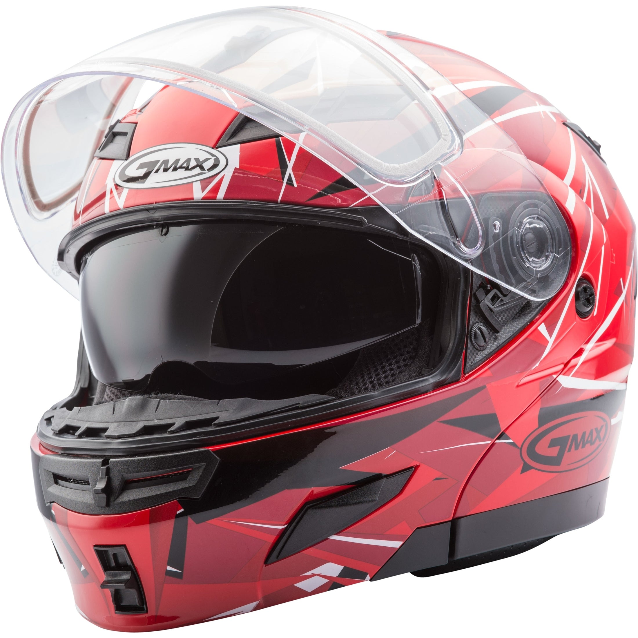 GMAX GM-54S MODULAR SCRIBE SNOW HELMET RED/MAROON XL