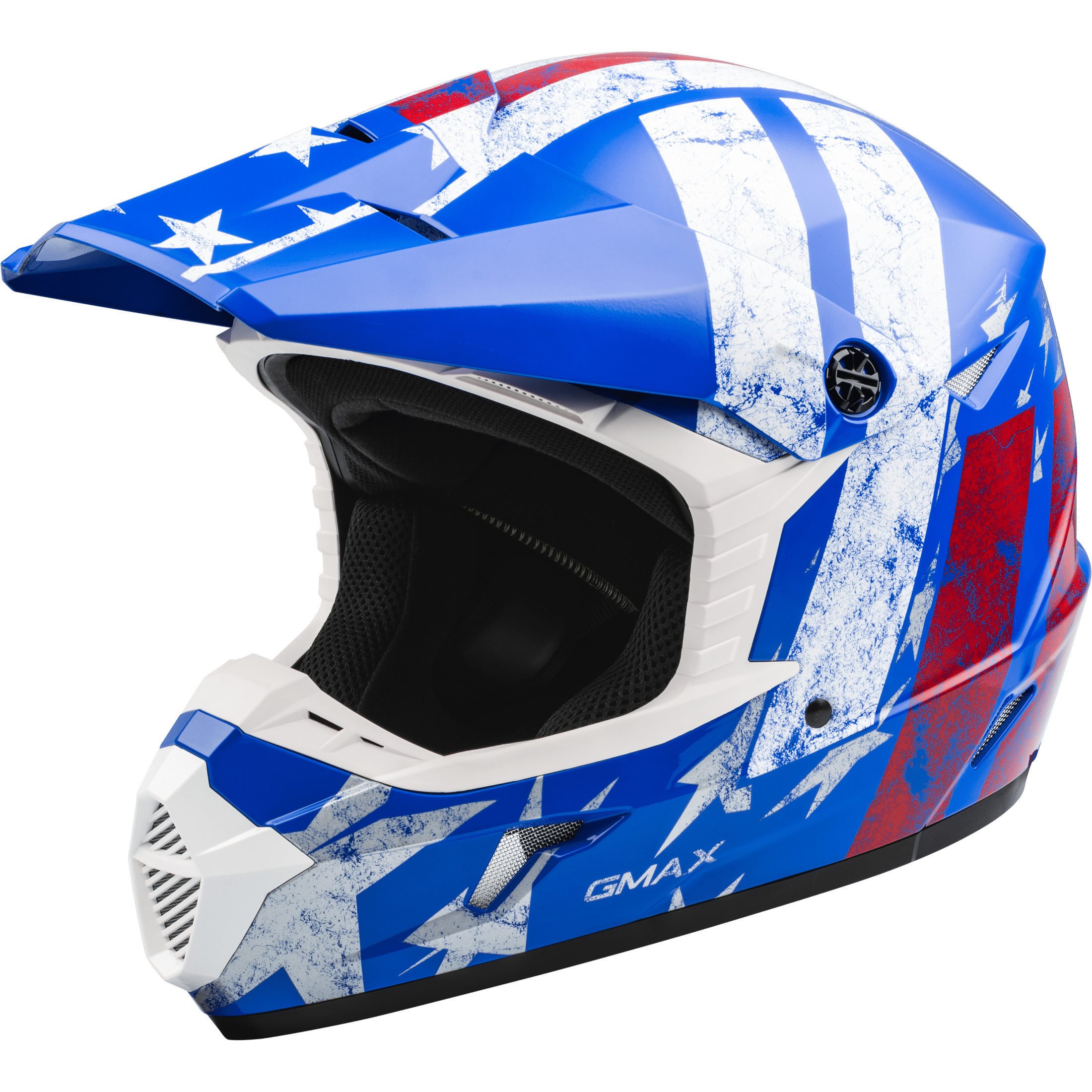 GMAX MX-46 PATRIOT OFF-ROAD HELMET RED/WHITE/BLUE SM