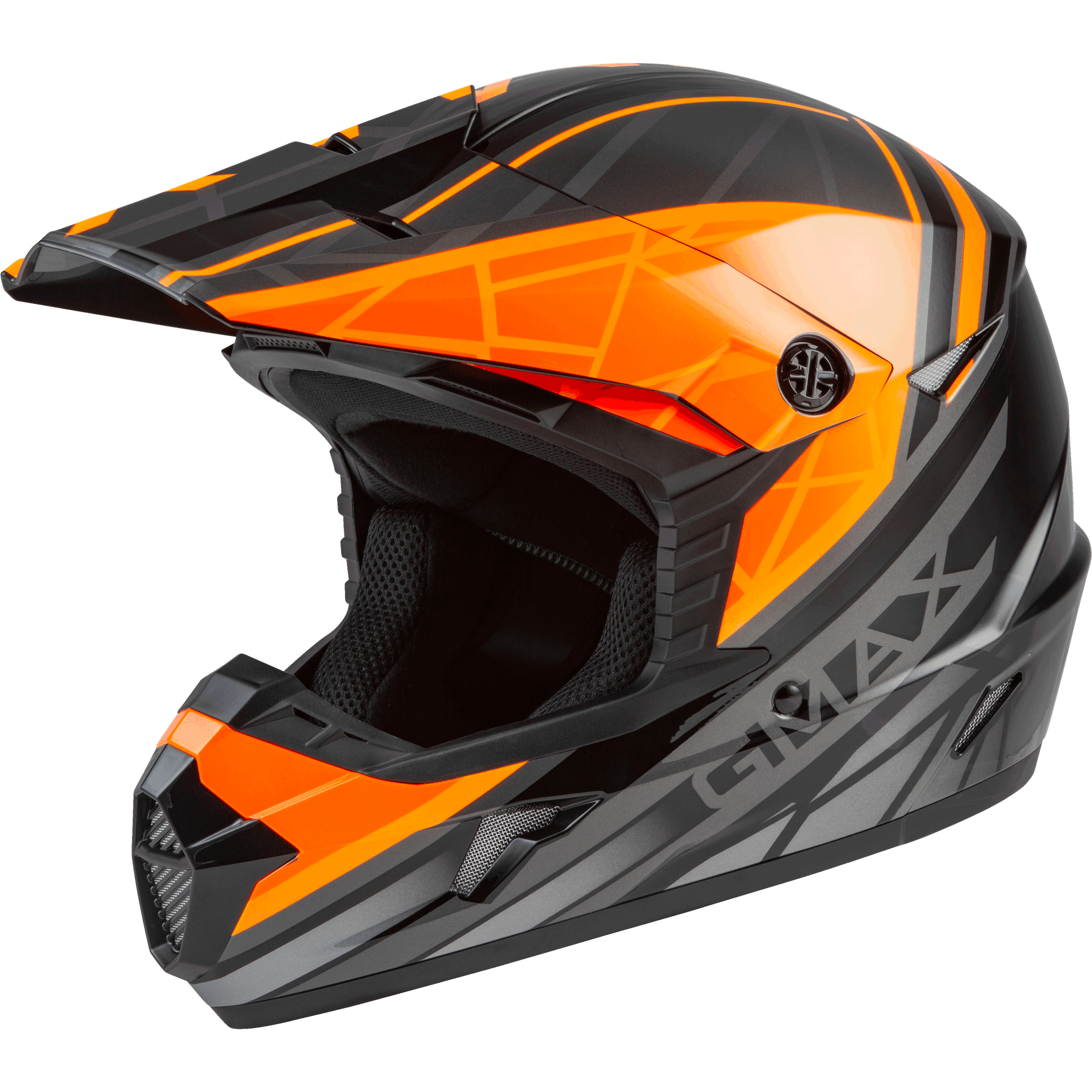 GMAX MX-46 OFF-ROAD MEGA HELMET BLACK/ORANGE/SILVER XL