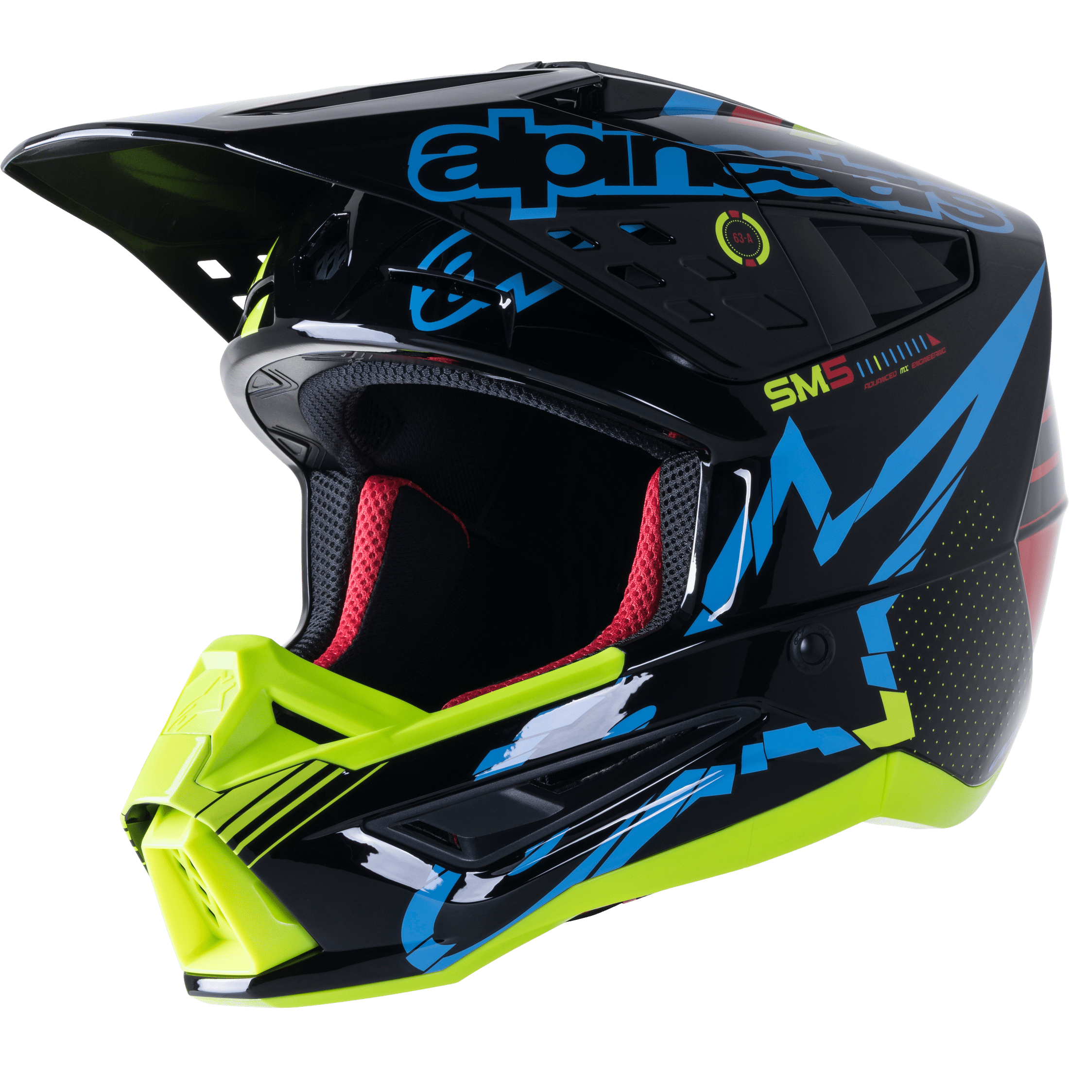 ALPINESTARS S-M5 ACTION HELMET BLACK/CYAN/FLUO YELLOW XS