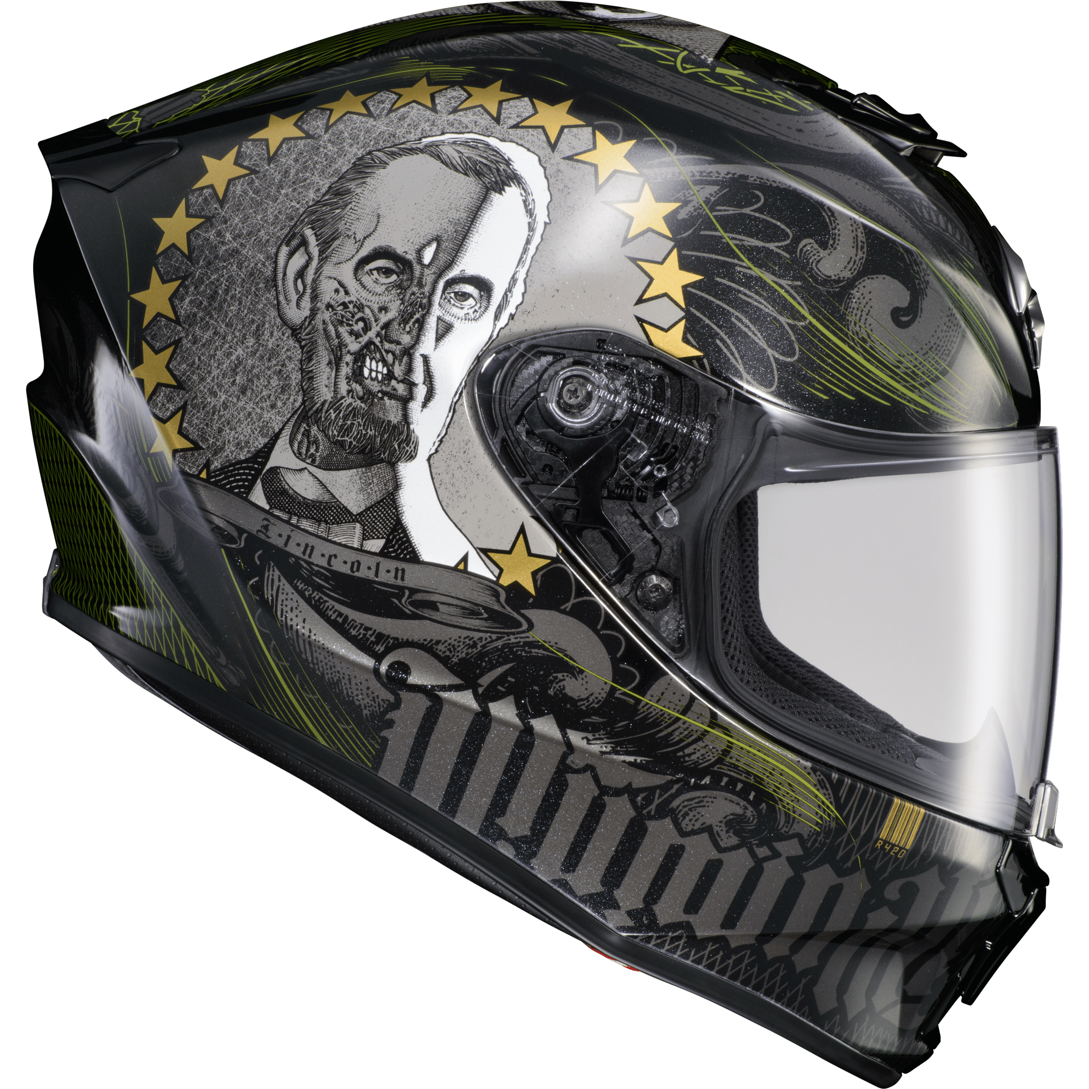 SCORPION EXO EXO-R420 FULL-FACE HELMET ILLUMINATI 2 BLACK MD