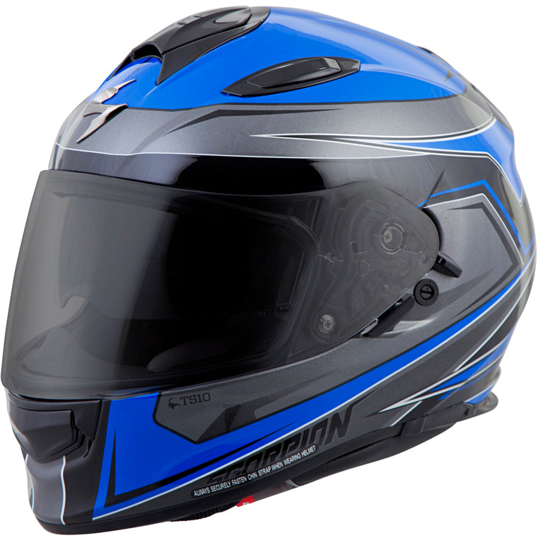 SCORPION EXO EXO-T510 FULL-FACE HELMET TARMAC BLUE/BLACK SM