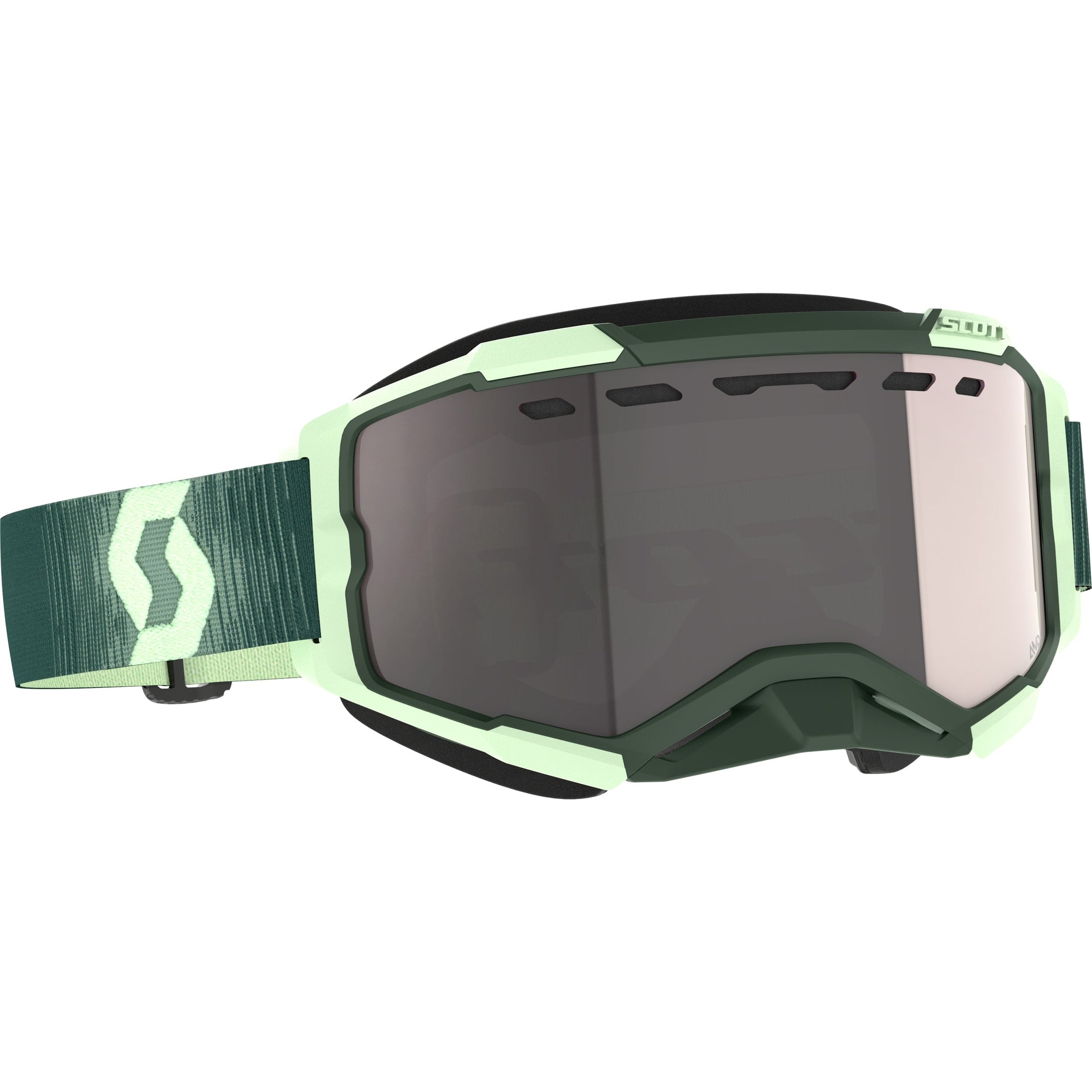 SCOTT FURY SNOWCROSS GOGGLE DRK GRN/MNT GRN ENHCR SLV CHRM
