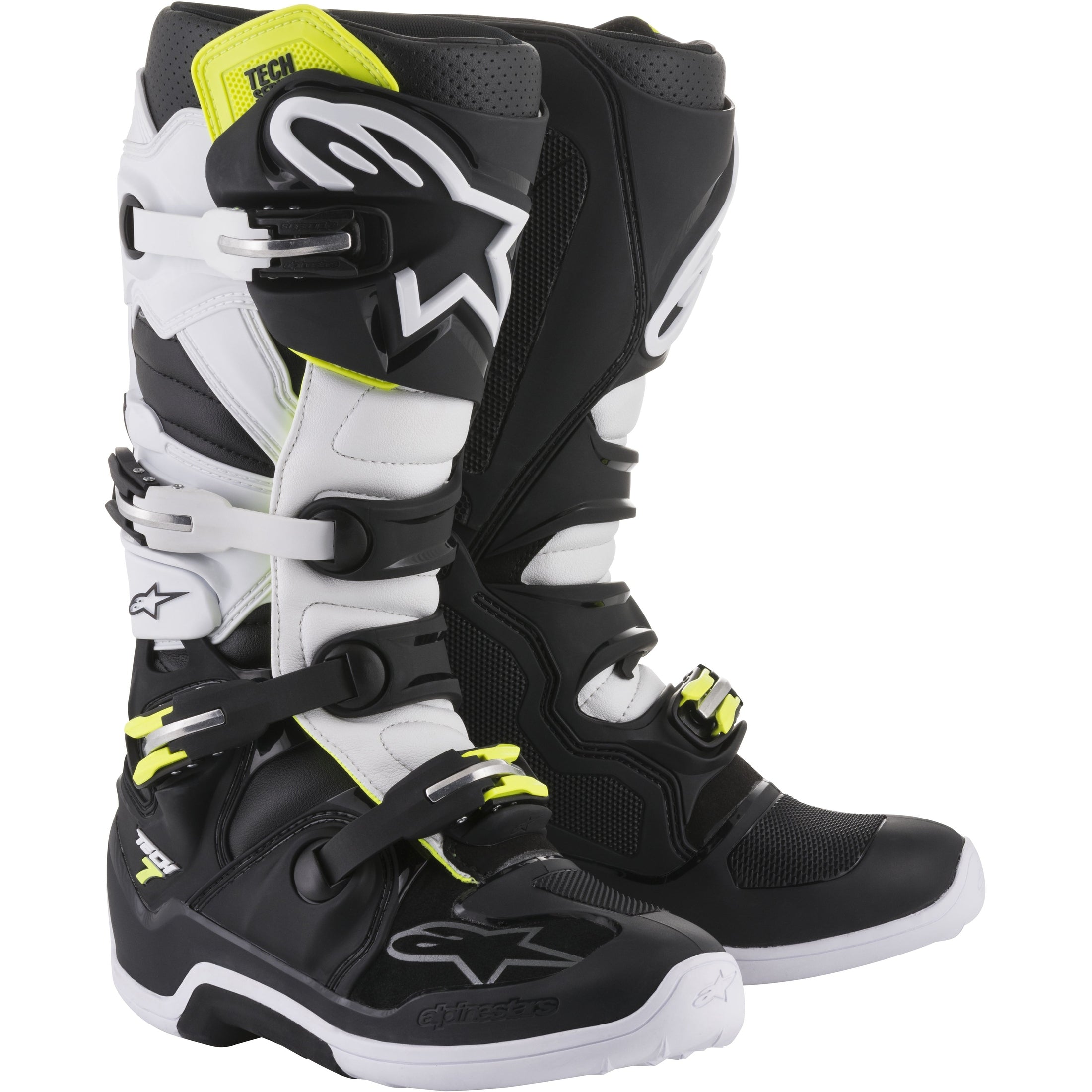 ALPINESTARS TECH 7 BOOTS BLACK/WHITE SZ 07
