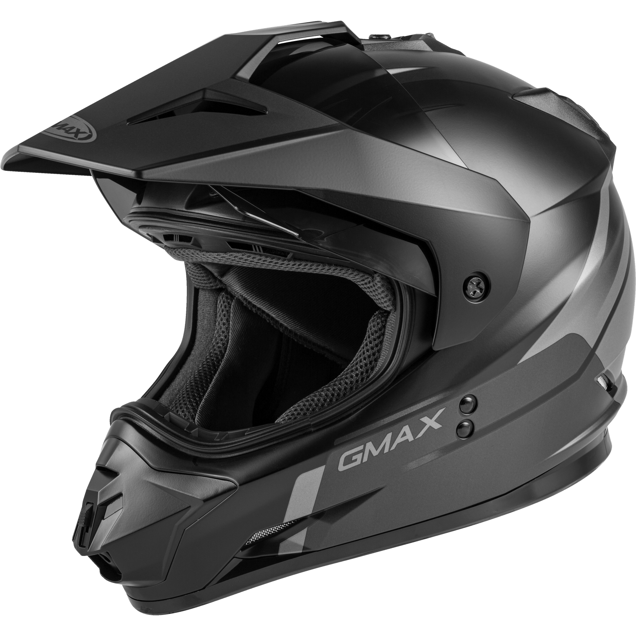 GMAX GM-11 DUAL-SPORT SCUD HELMET MATTE BLACK/GREY LG