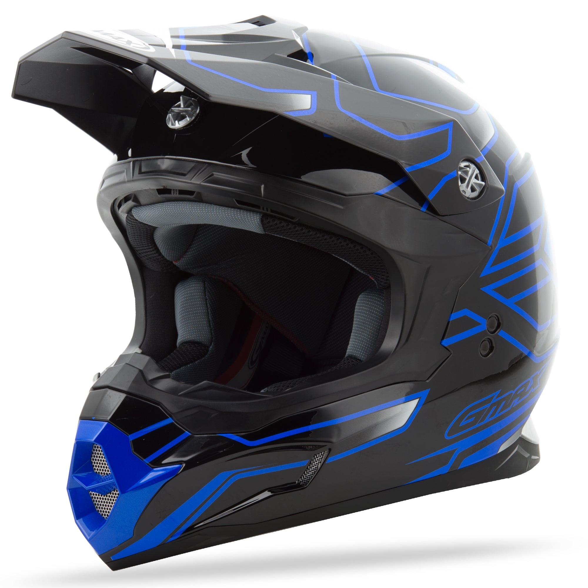 GMAX MX-86 OFF-ROAD STEP HELMET BLACK/BLACK/BLUE XL