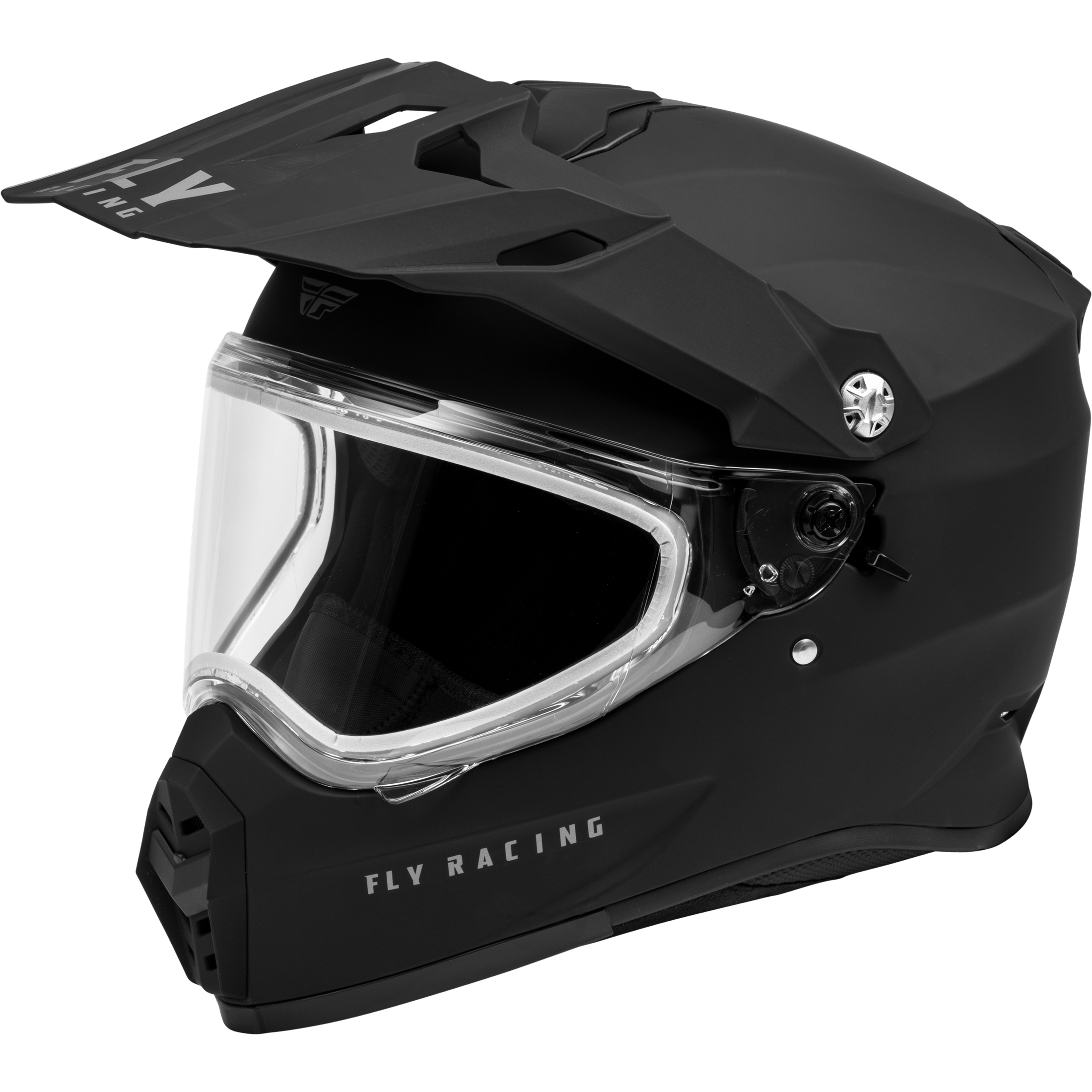 FLY RACING TREKKER CW SOLID HELMET DUAL SHLD MATTE BLACK LG