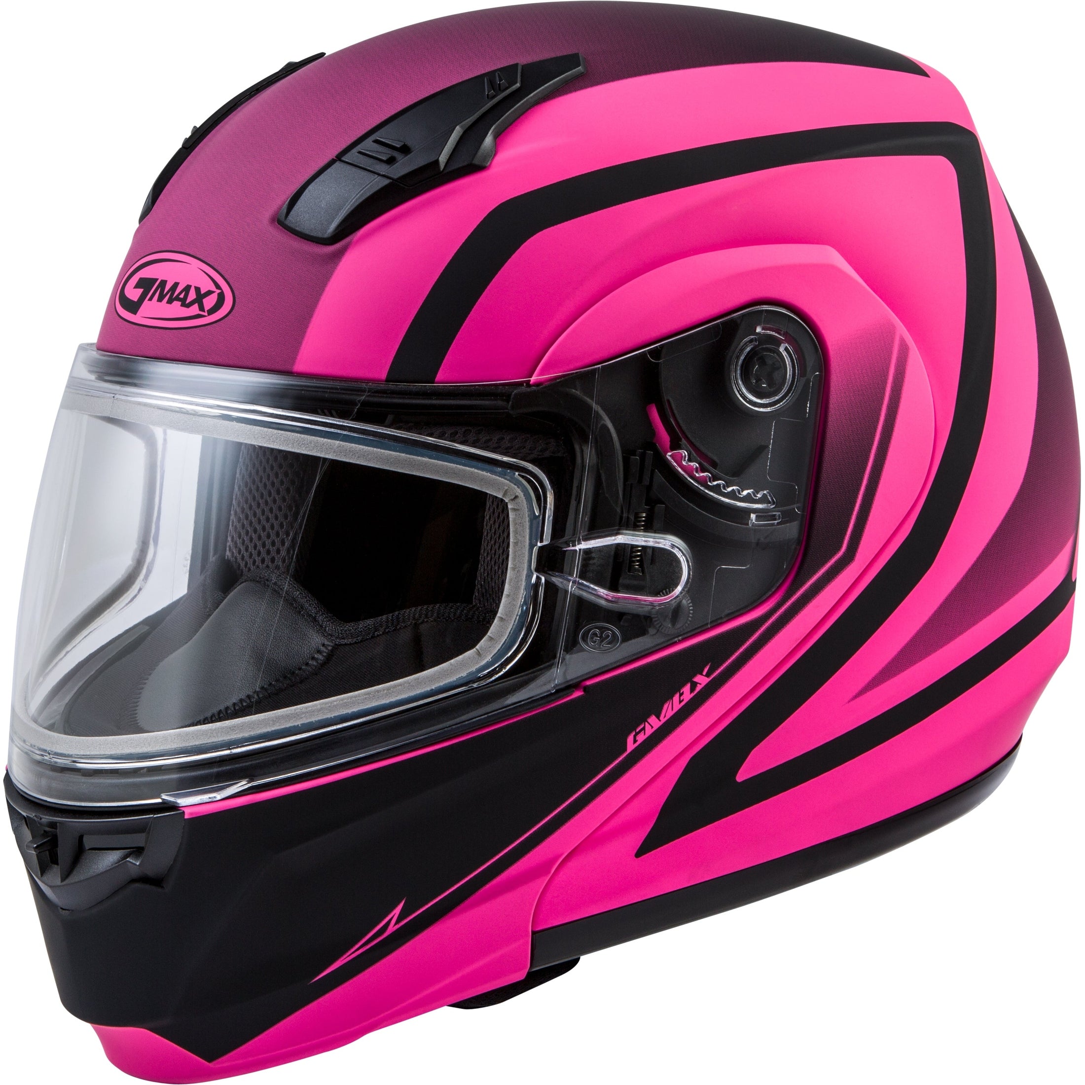GMAX MD-04S MODULAR DOCKET SNOW HELMET MATTE NEON PNK/BLK LG