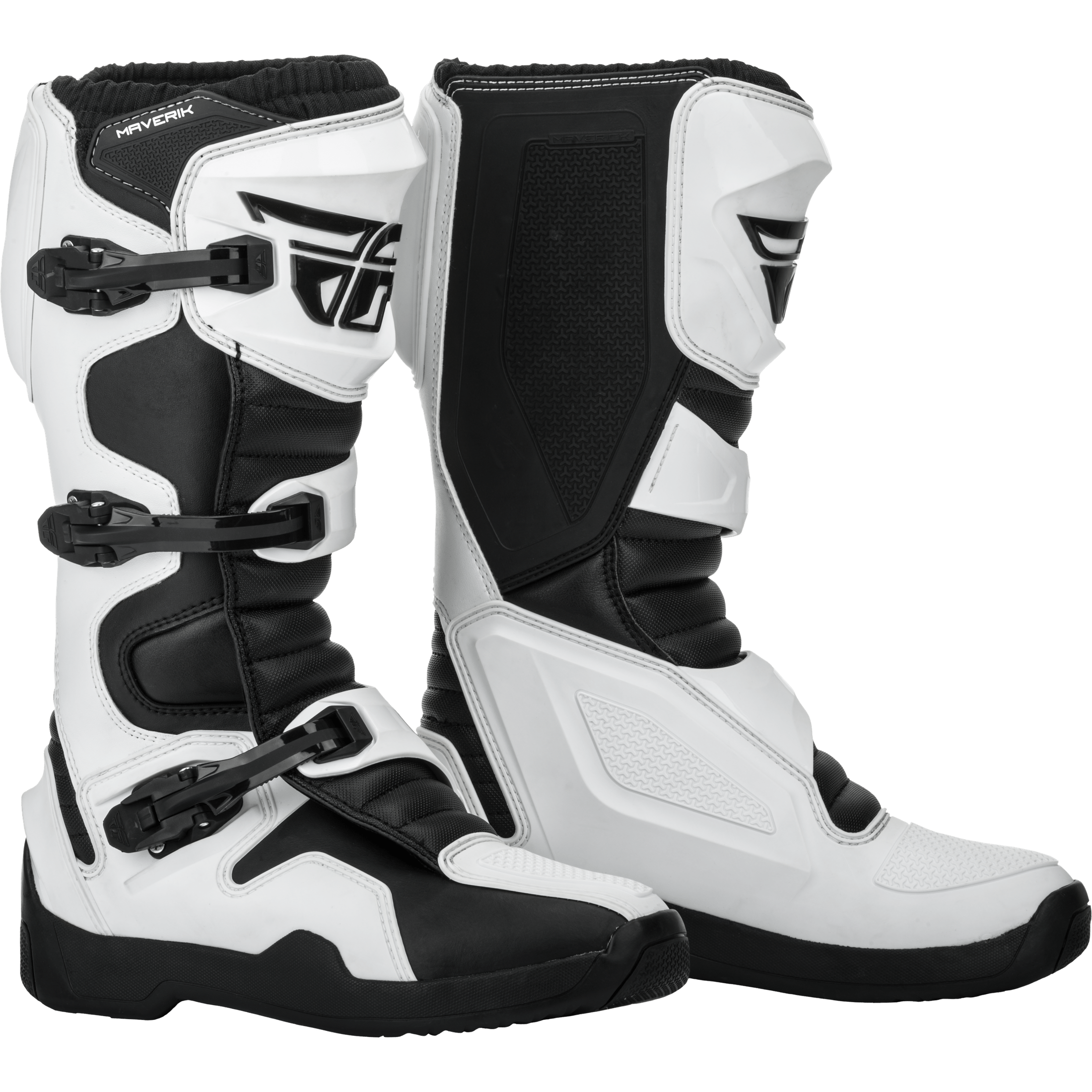 FLY RACING MAVERIK BOOTS WHITE/BLACK SZ 10