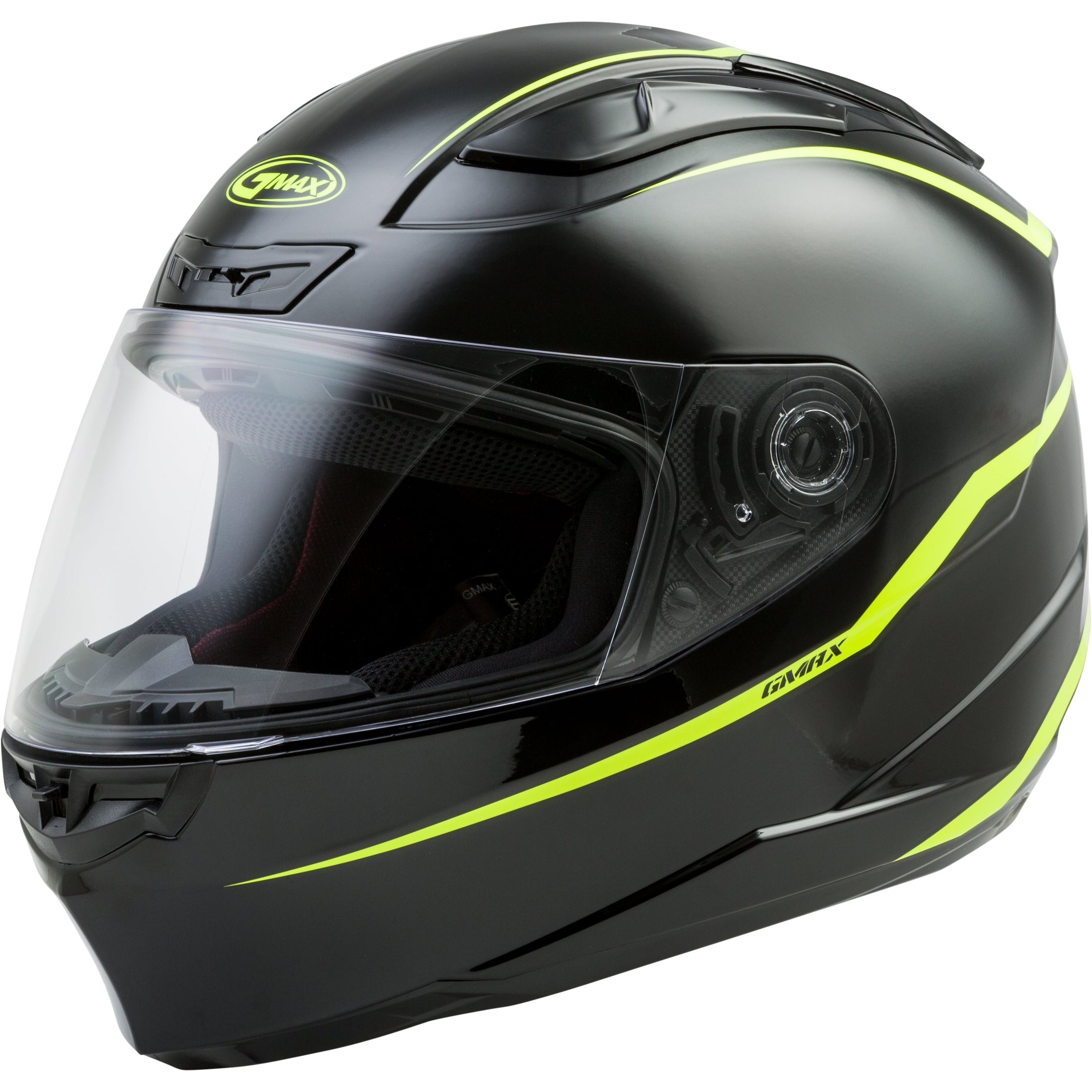 GMAX FF-88 FULL-FACE PRECEPT HELMET BLACK/HI-VIS YELLOW LG