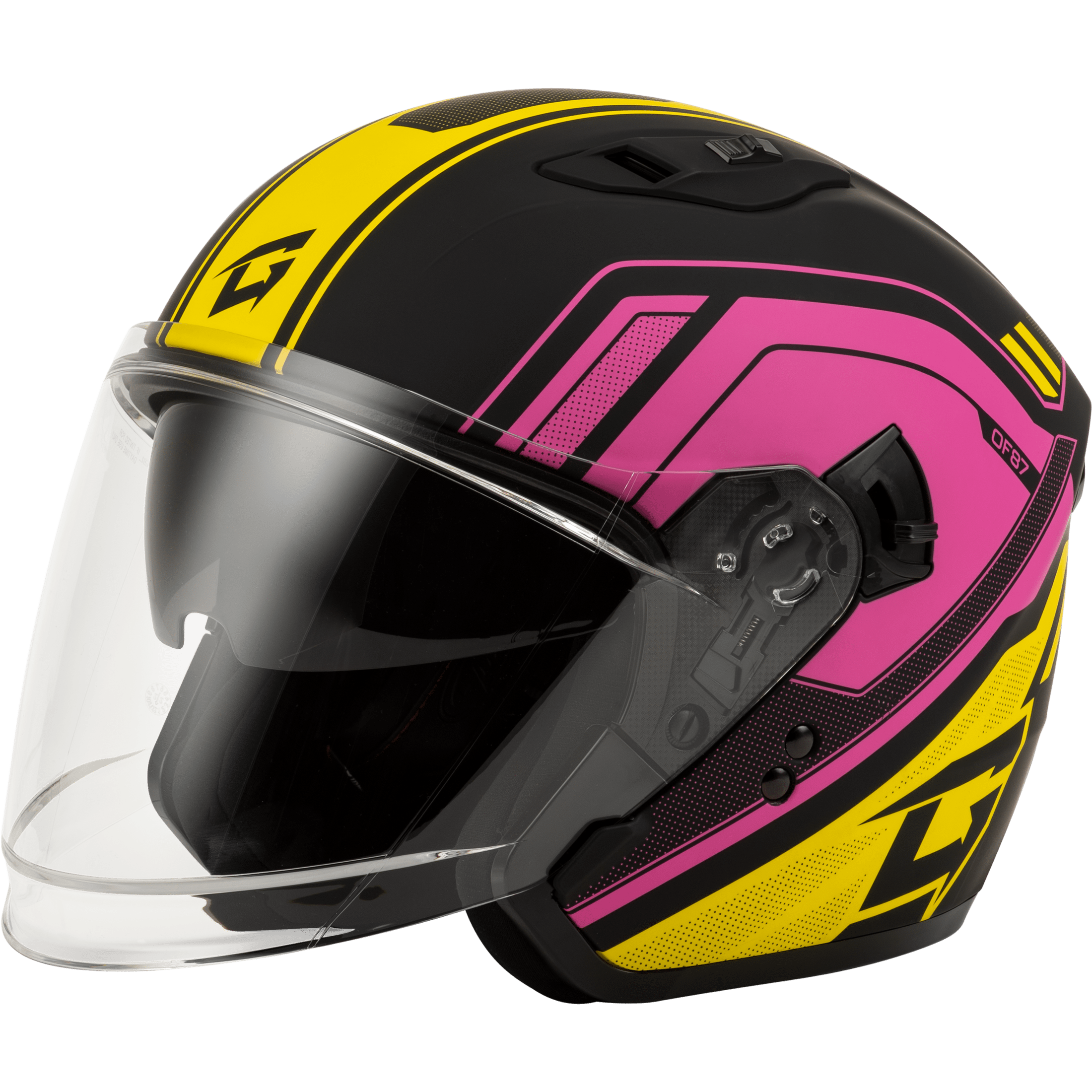 GMAX OF-87 DUKE HELMET W/LED MATTE BLK/PINK/PUR 2X