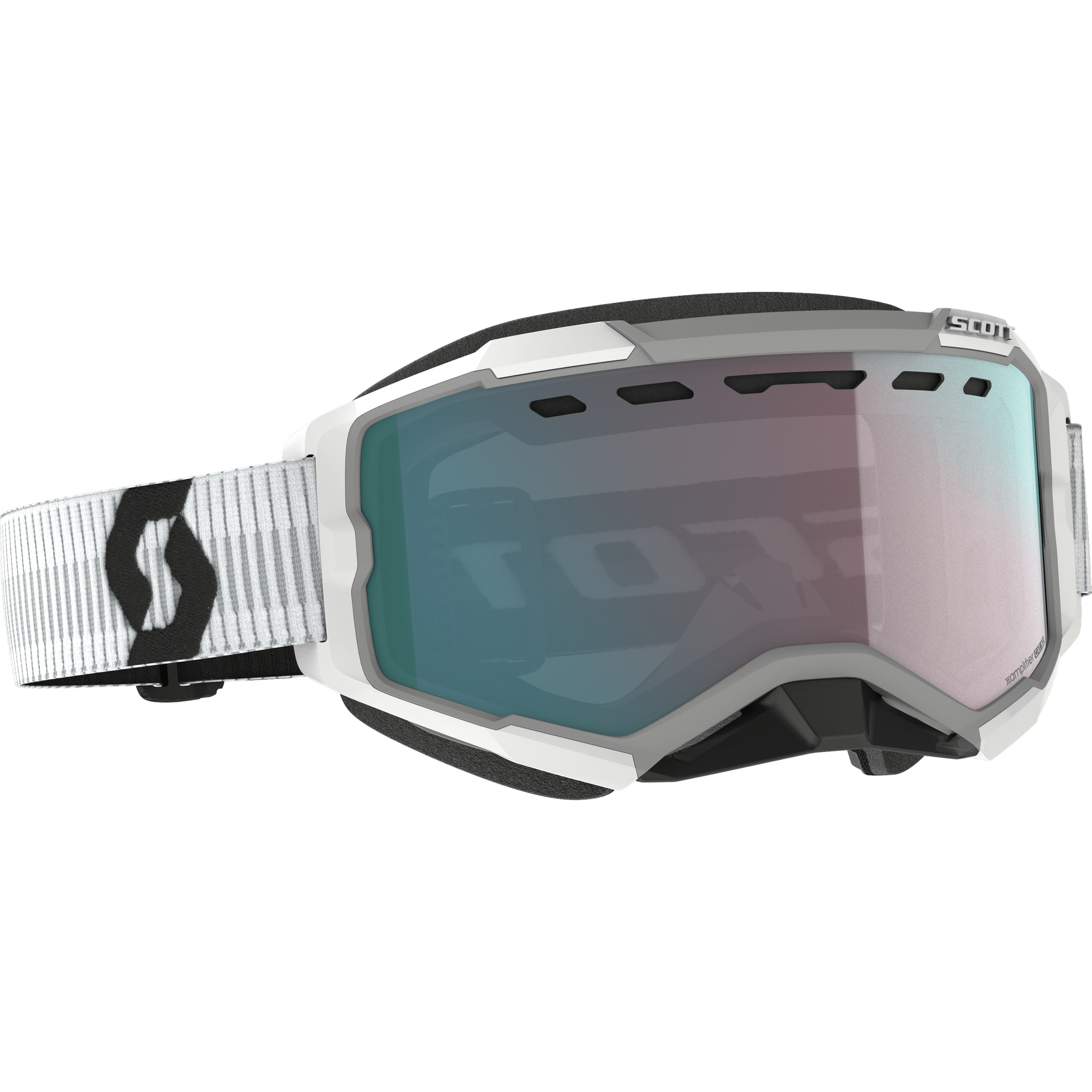 SCOTT FURY GOGGLE SNOW CROSS WHITE W/ENH AQUA CHROME