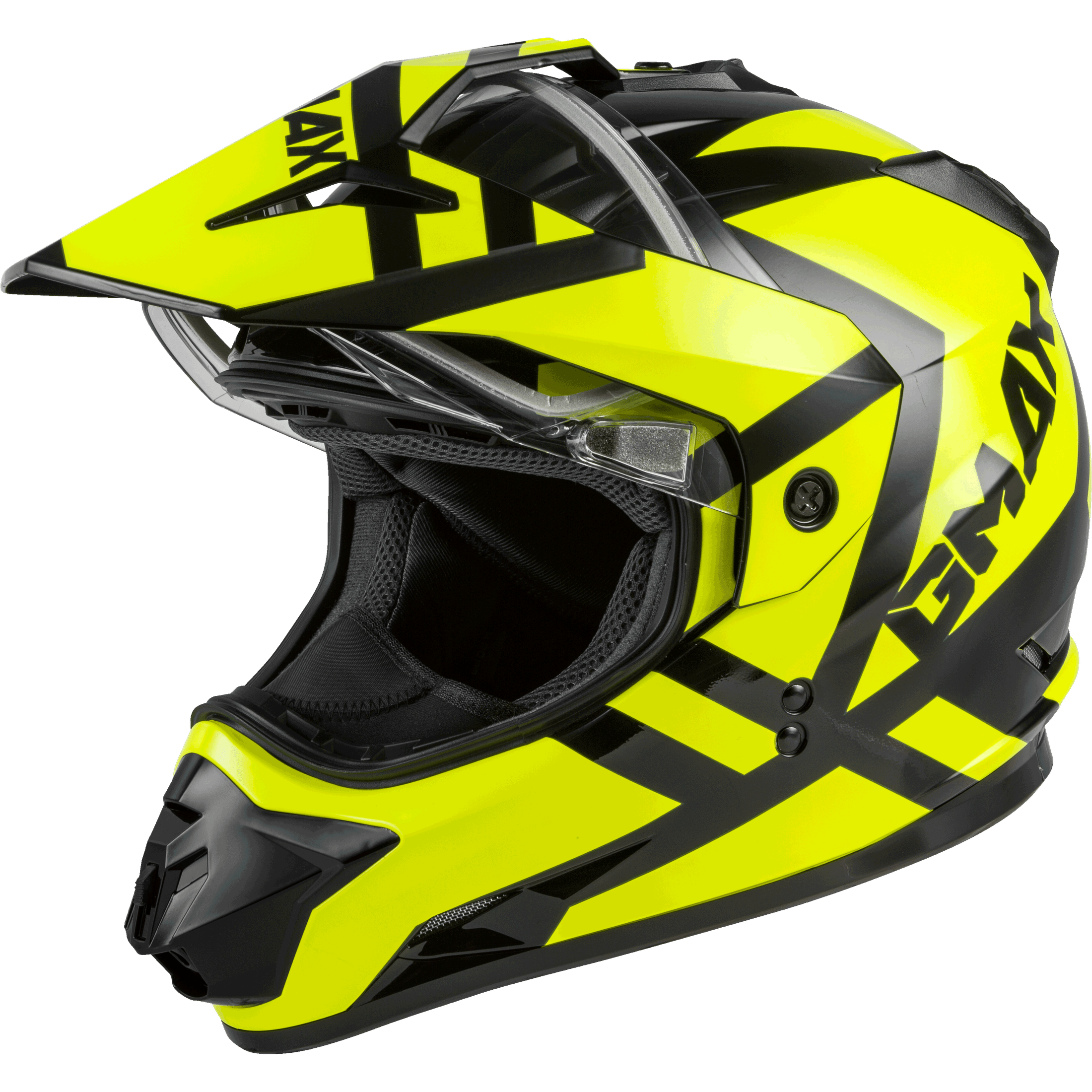 GMAX GM-11S DUAL-SPORT TRAPPER SNOW HELMET BLACK/HI-VIS LG