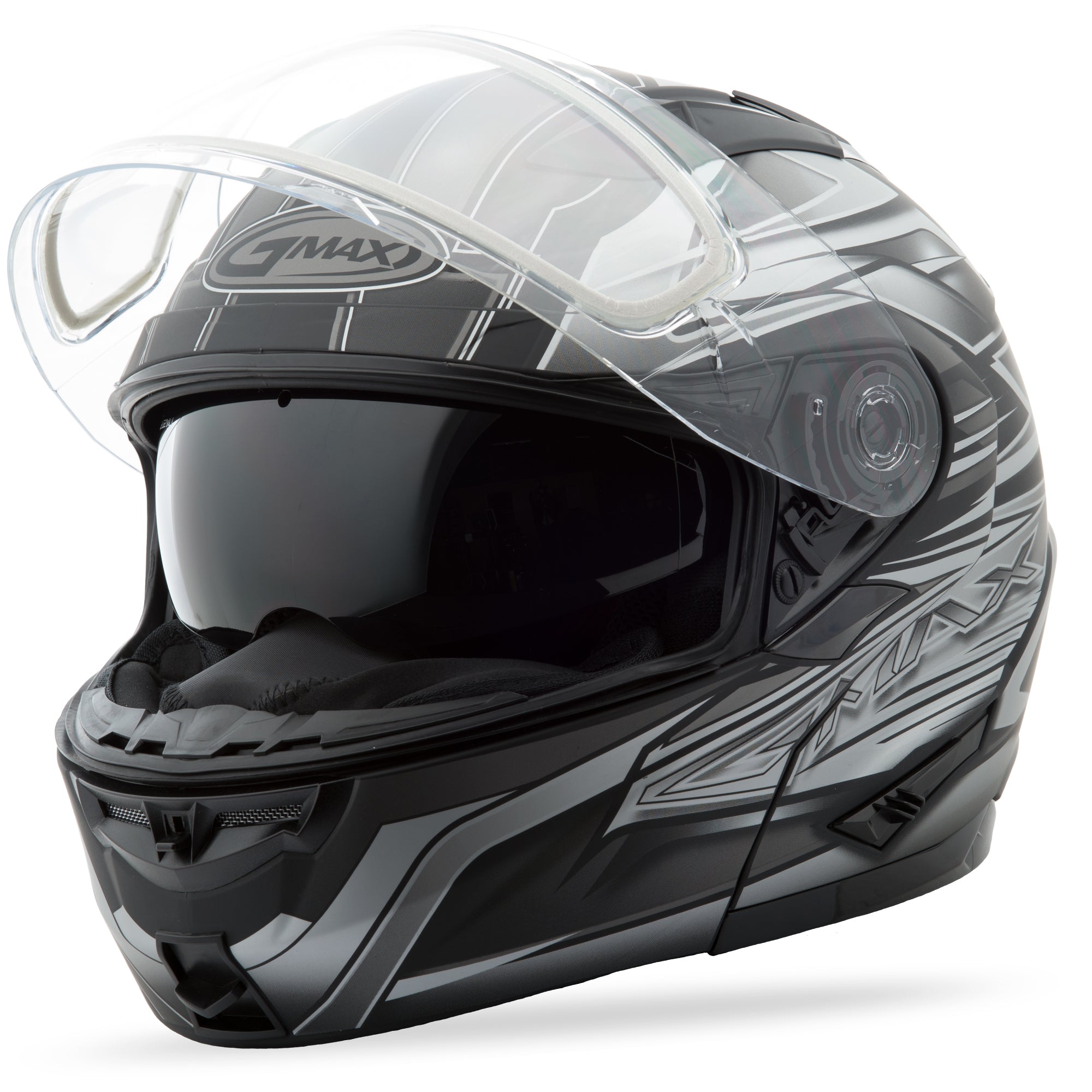 GMAX GM-64S MODULAR HELMET CARBIDE MATTE BLACK/DARK SILVER M