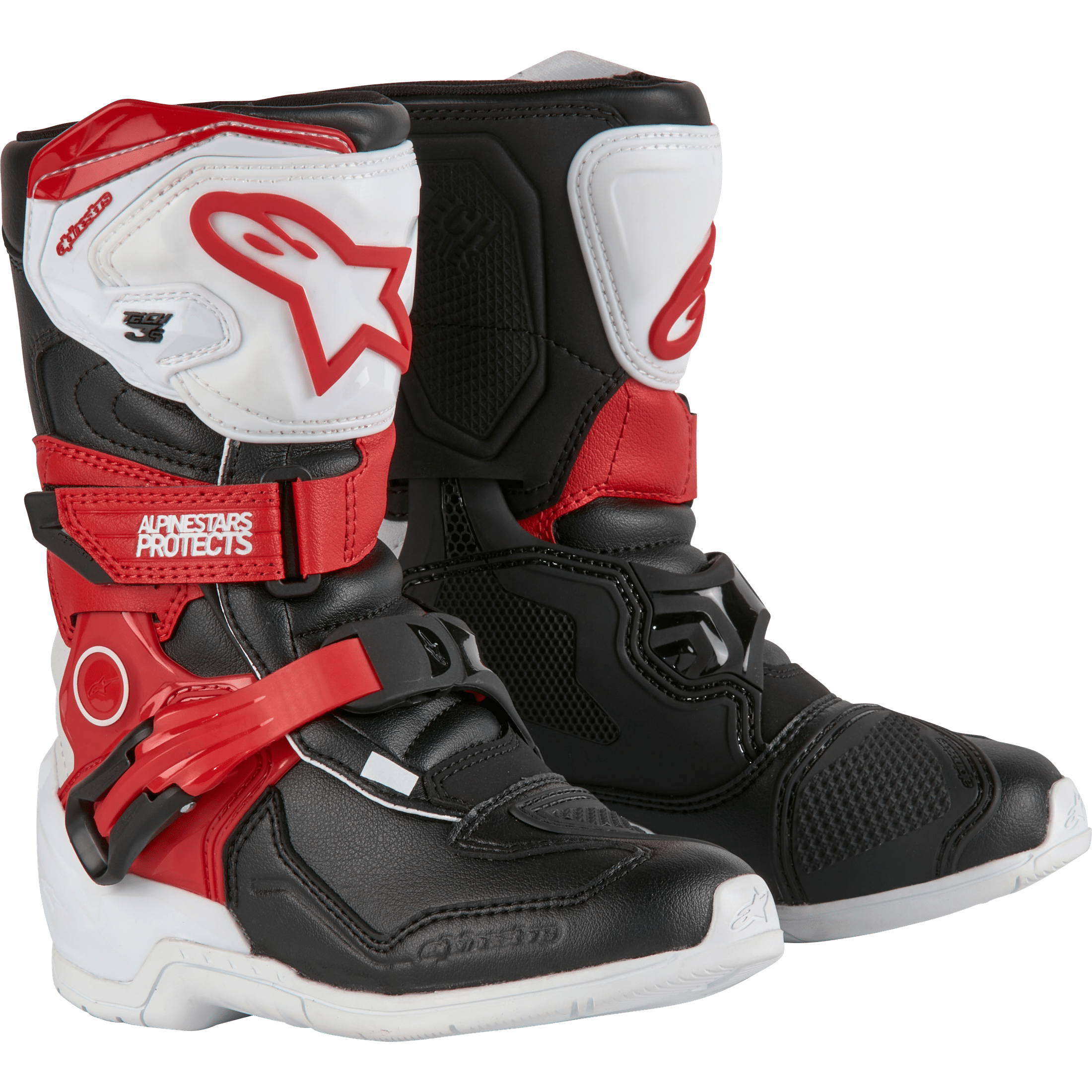 ALPINESTARS TECH 3S KIDS BOOTS WHITE/BLK/BT RED SZ 11