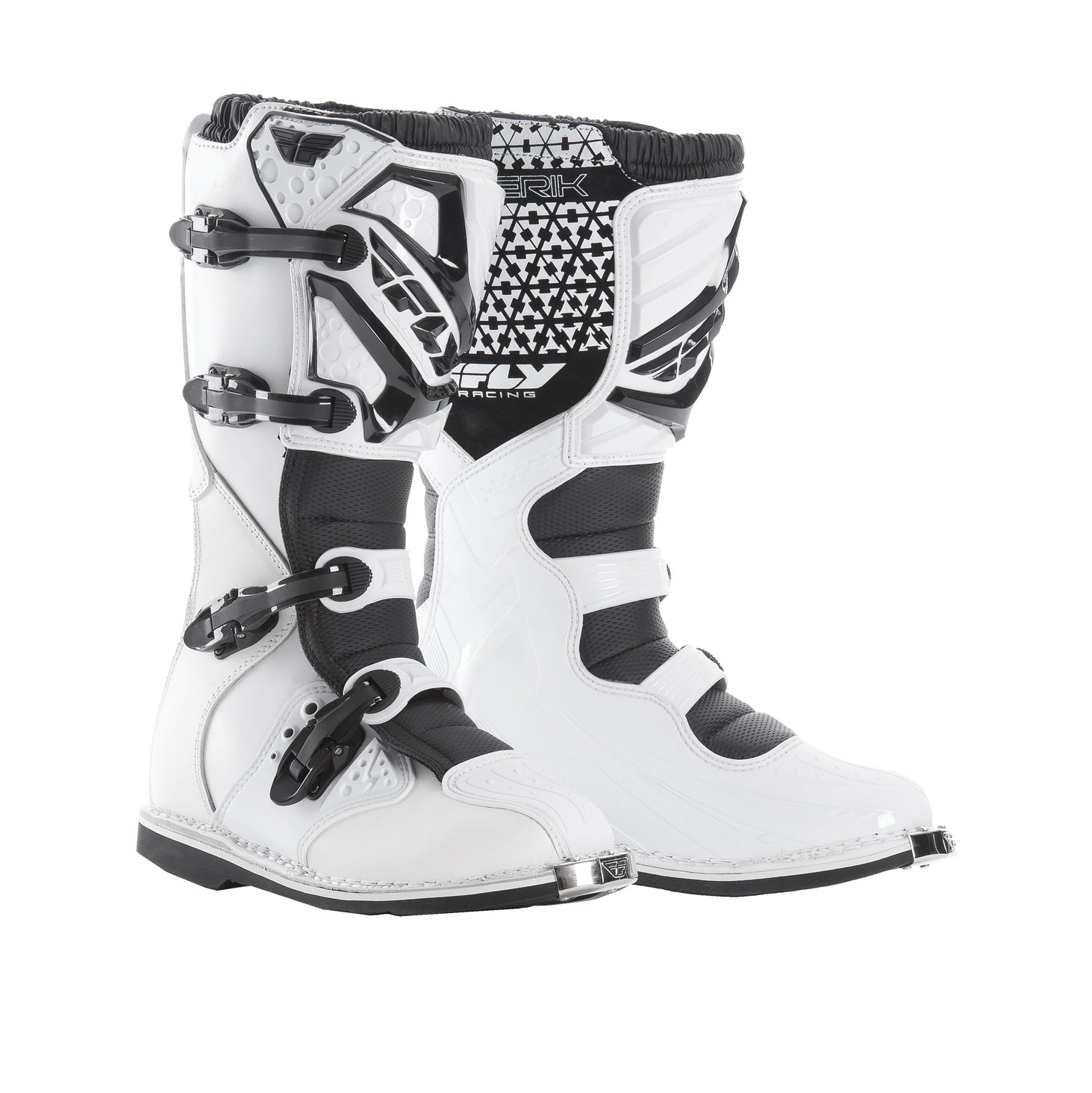 FLY RACING MAVERIK MX BOOTS WHITE/BLACK SZ 10