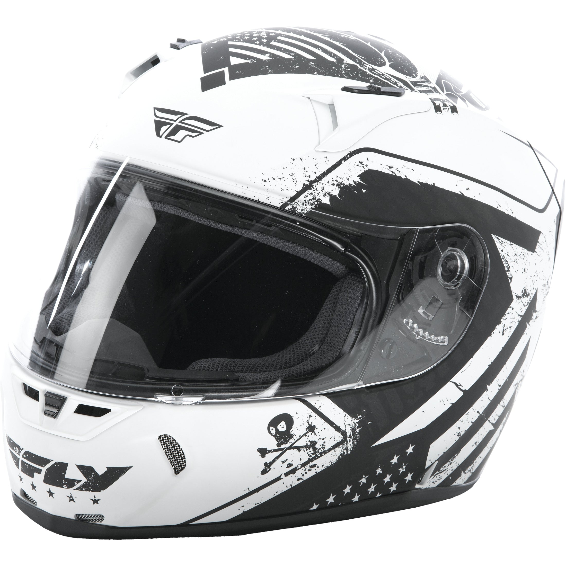 FLY RACING REVOLT PATRIOT HELMET MATTE WHITE/BLACK XS