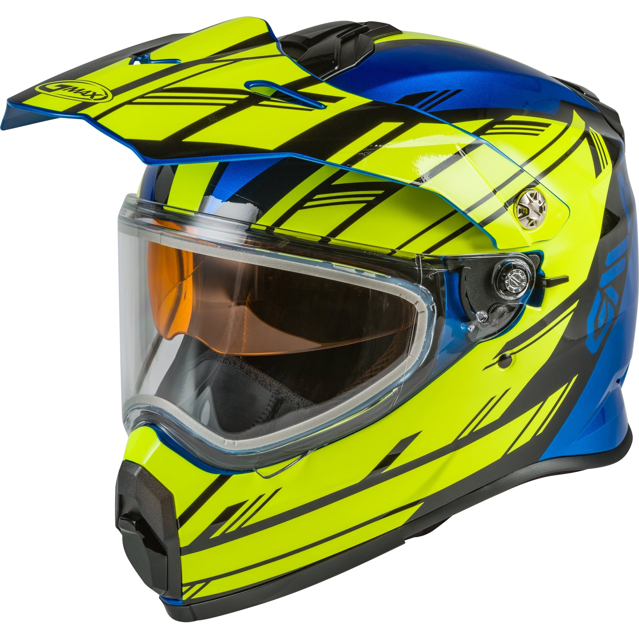 GMAX YOUTH AT-21Y EPIC SNOW HELMET BLUE/HI-VIS/BLACK YS