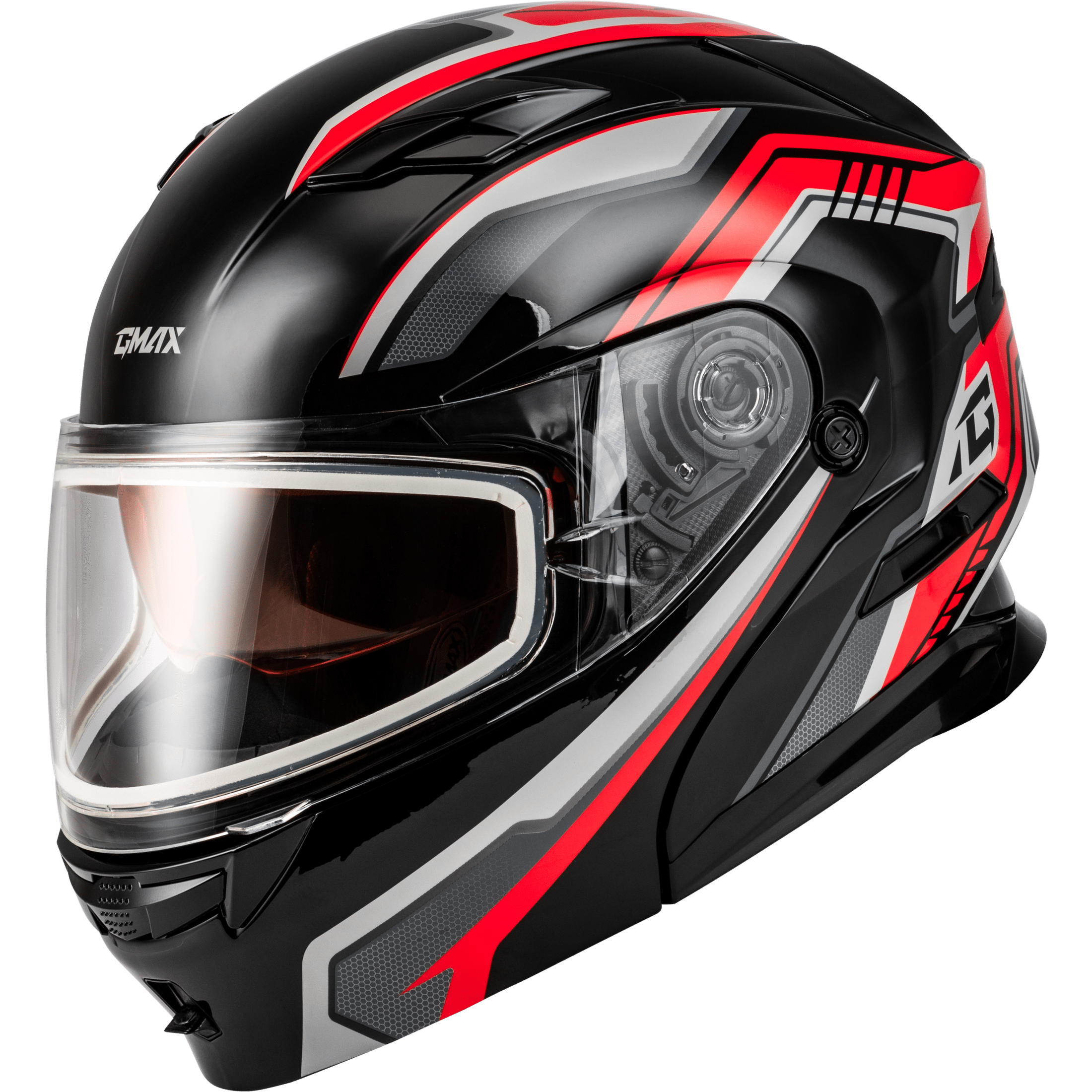 GMAX MD-01S TRANSISTOR SNOW HELMET BLACK/RED LG