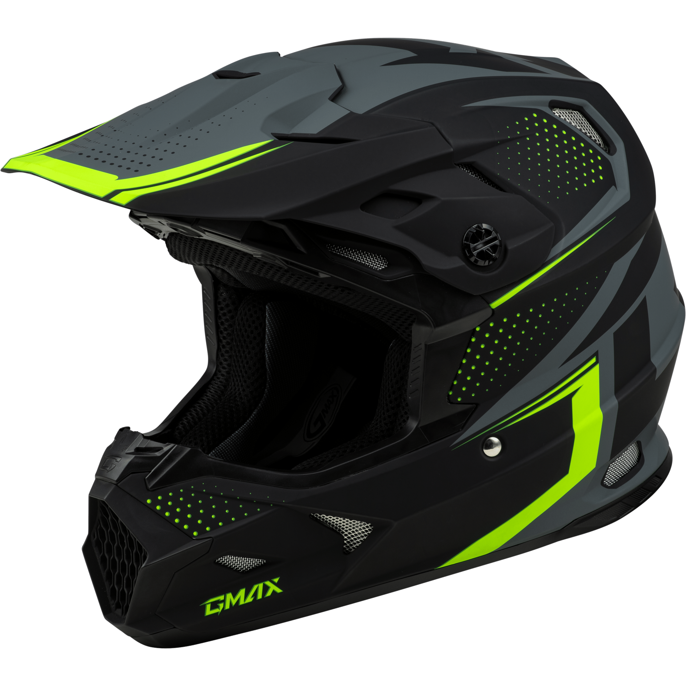 GMAX MX-96 502 HELMET MATTE GREY/HI-VIZ 2X