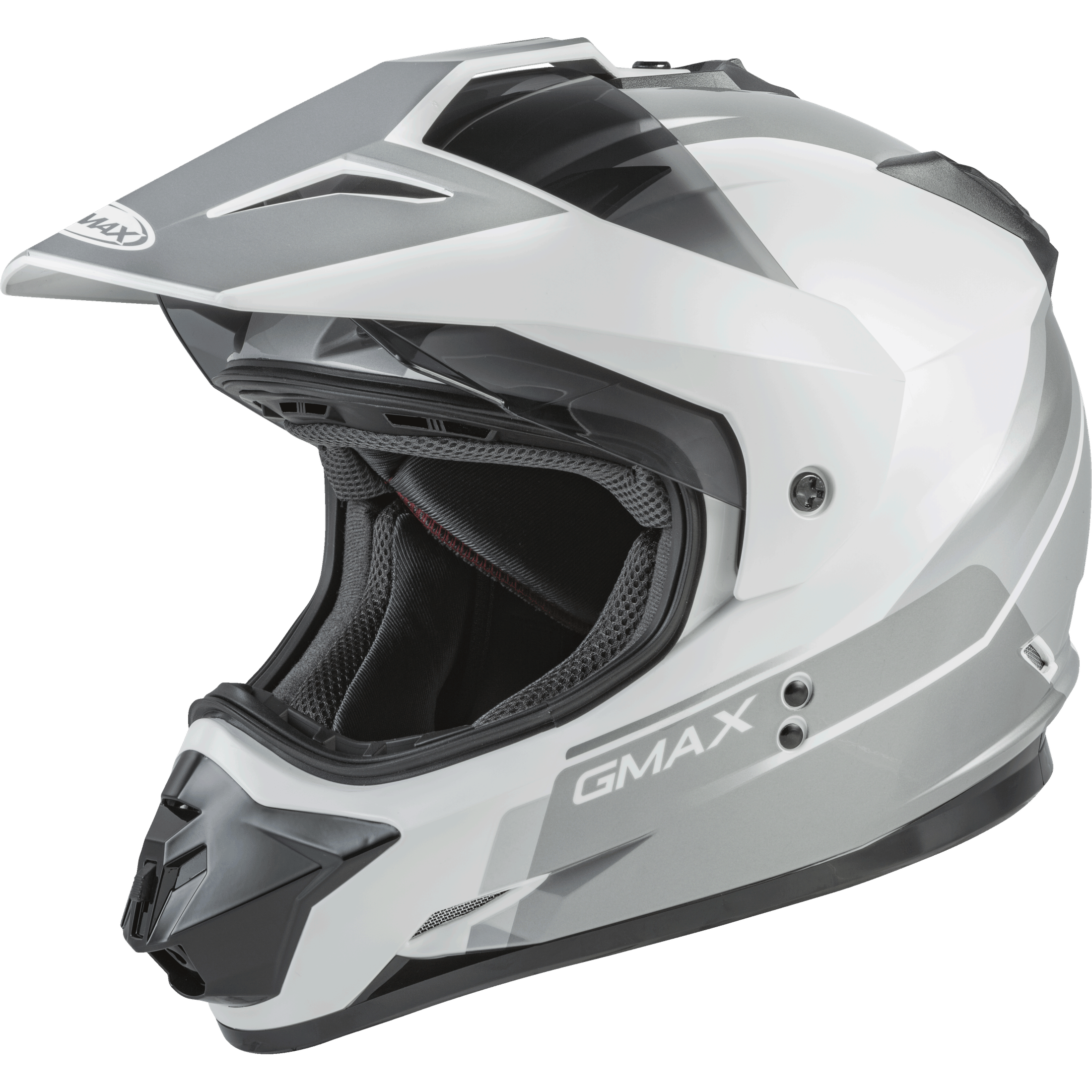 GMAX GM-11 DUAL-SPORT SCUD HELMET WHITE/GREY XL