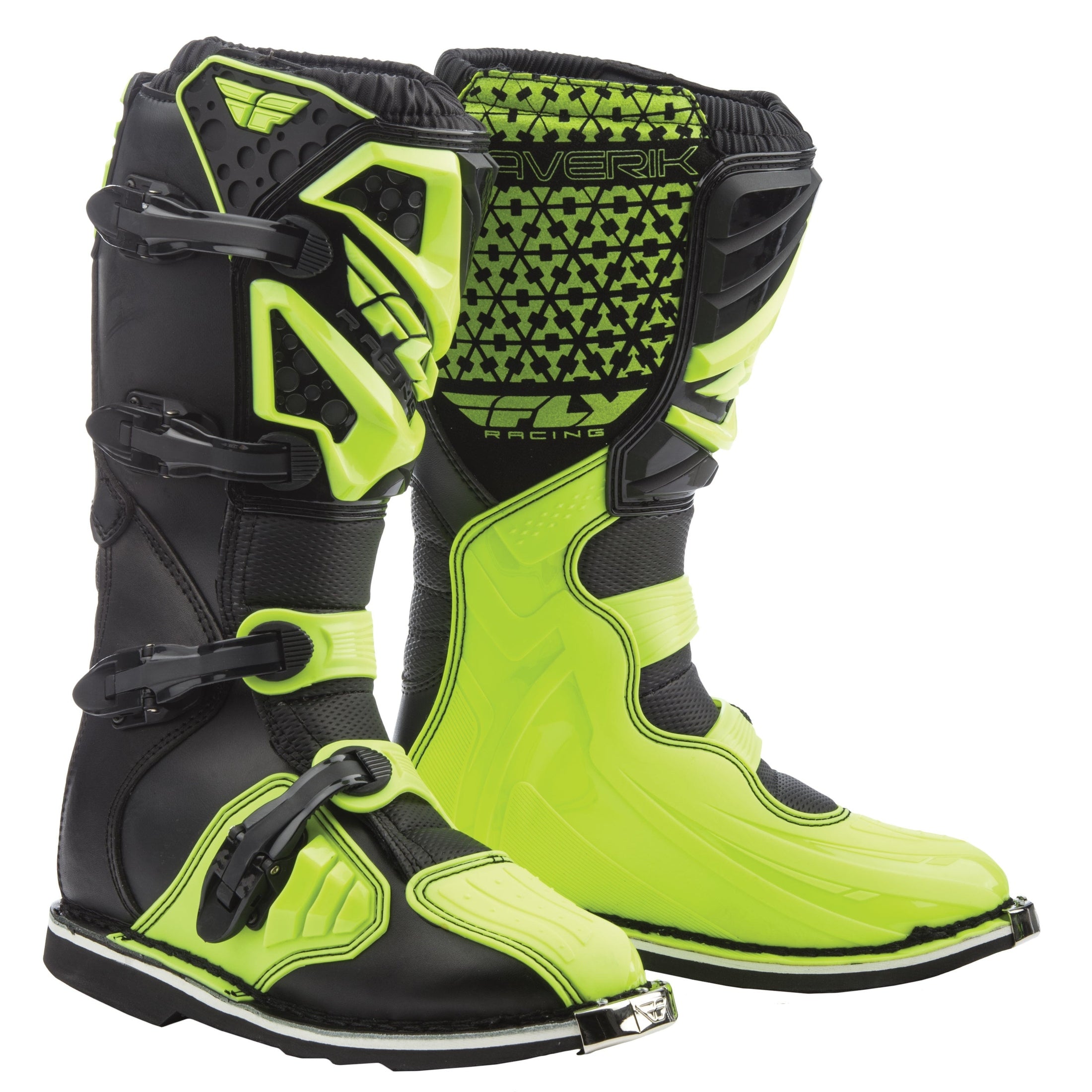 FLY RACING MAVERIK MX BOOTS HI-VIS/BLACK SZ 08