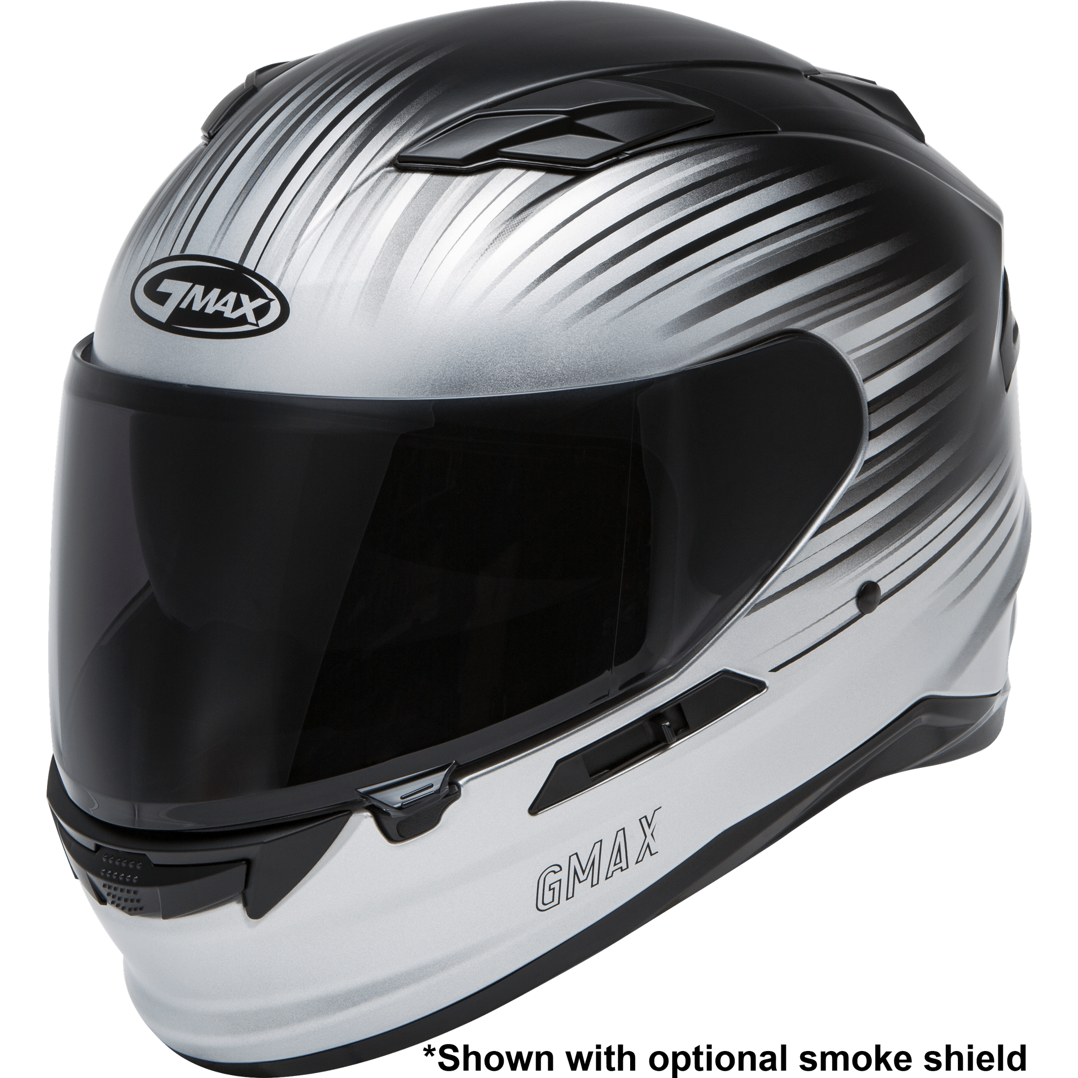 GMAX FF-98 FULL-FACE RELIANCE HELMET MATTE SILVER/BLACK 3X